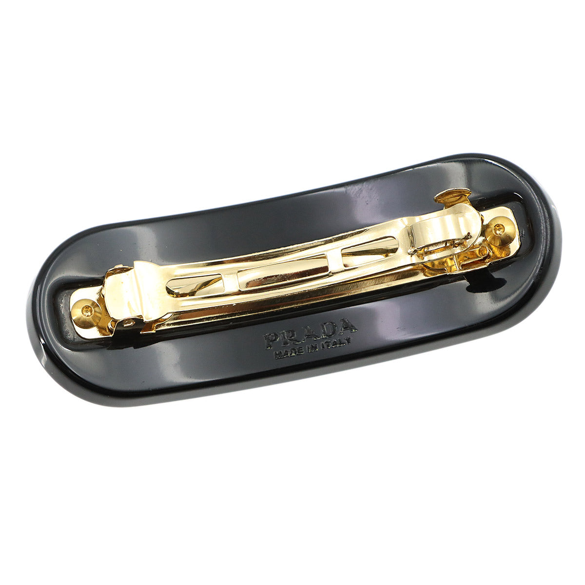 PRADA Plex Hair Clips Black Gold 1IF042