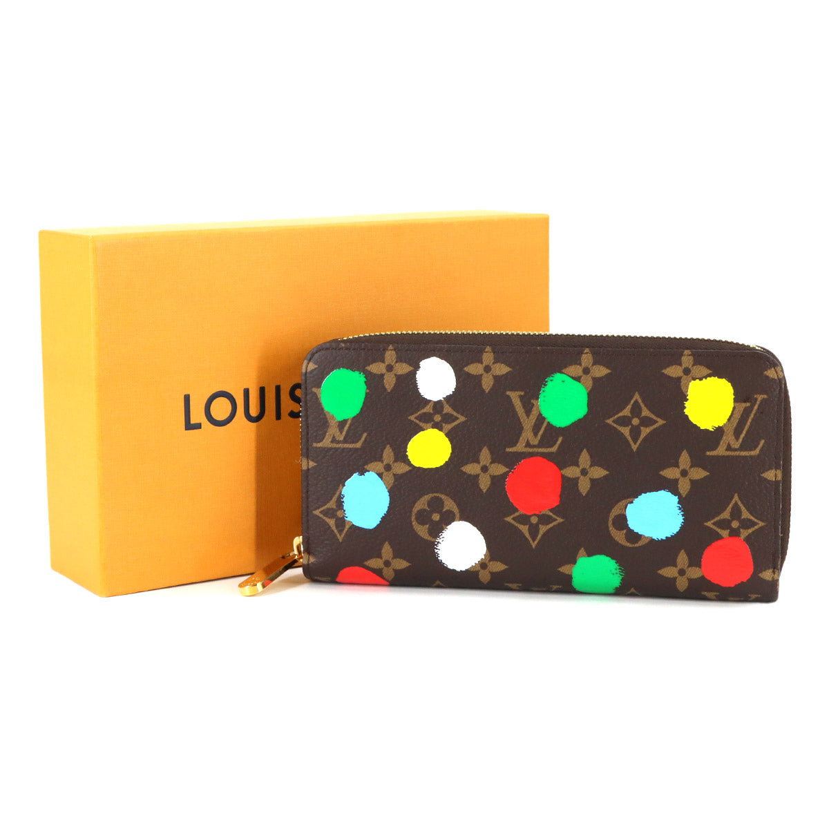 Monogram Painted Dots Zippy Wallet Brown M81864 Purse