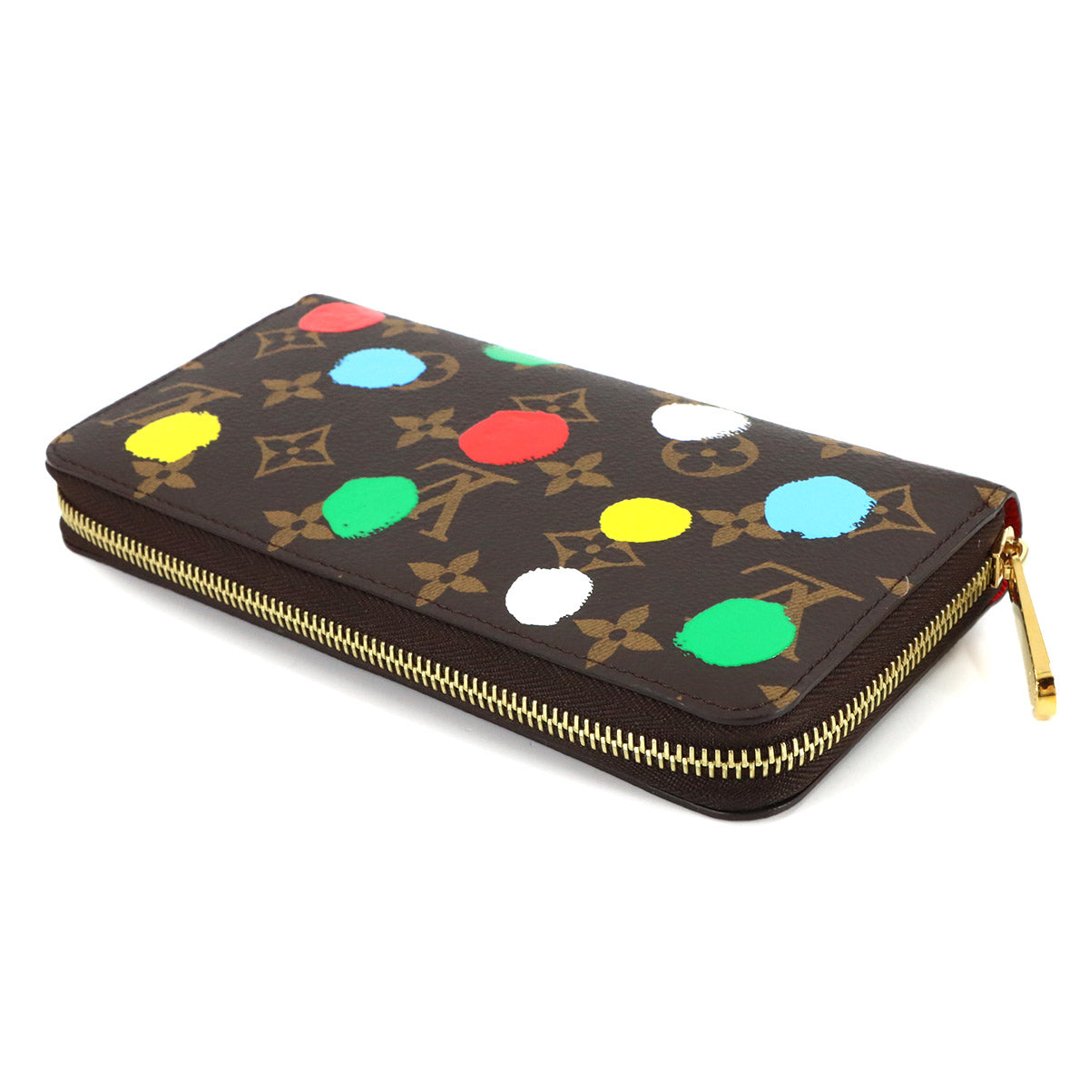 Monogram Painted Dots Zippy Wallet Brown M81864 Purse
