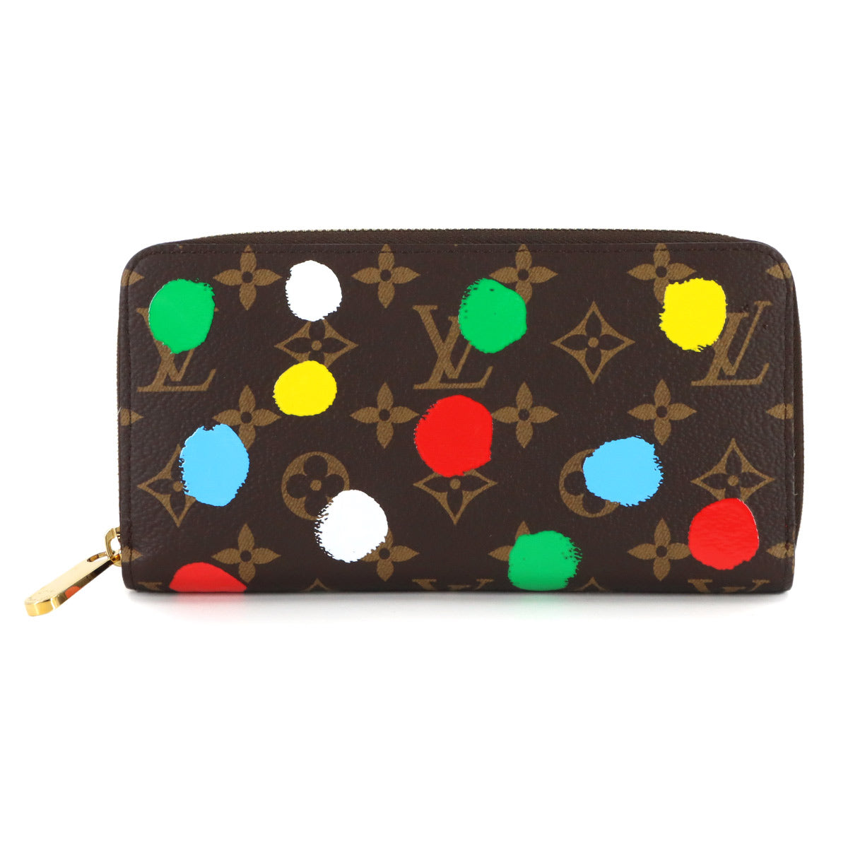 Monogram Painted Dots Zippy Wallet Brown M81864 Purse