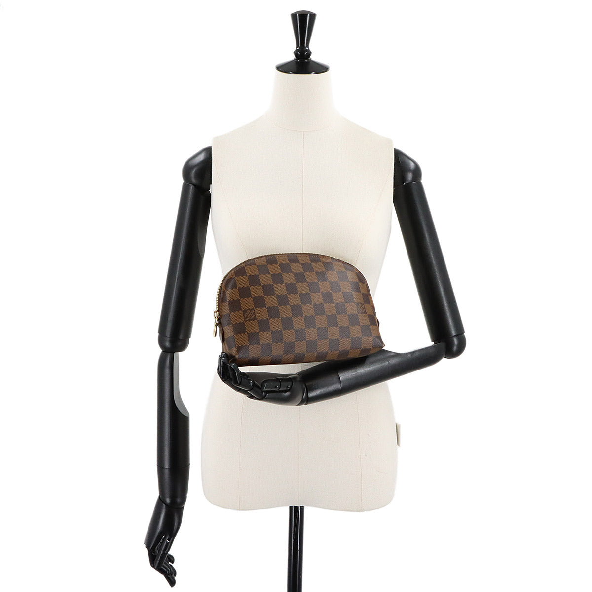 Damier Cosmetic Pouch GM Ebene Brown N23345 Purse