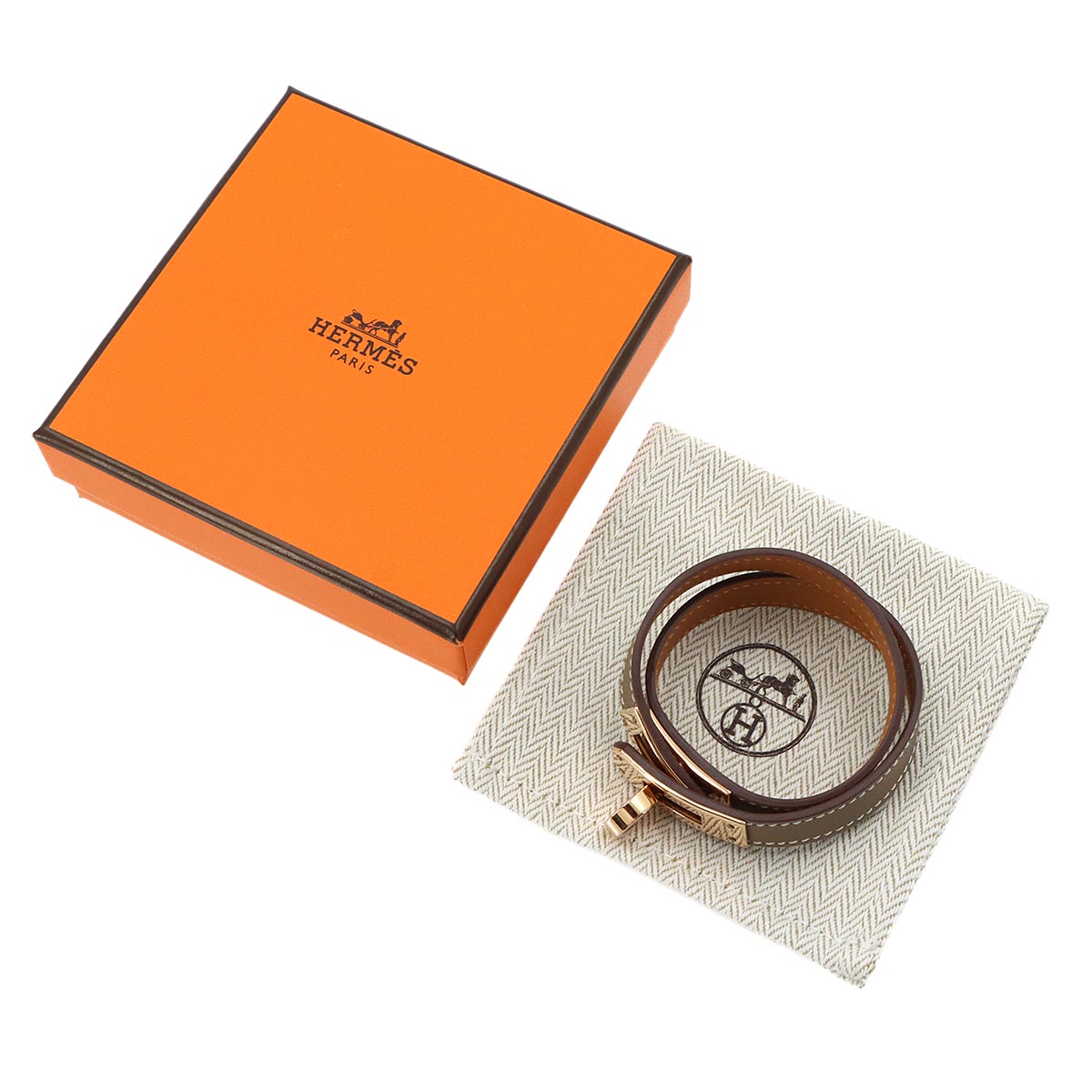 Kelly Double Tour Bracelet Swift Etoupe T2 Accessory