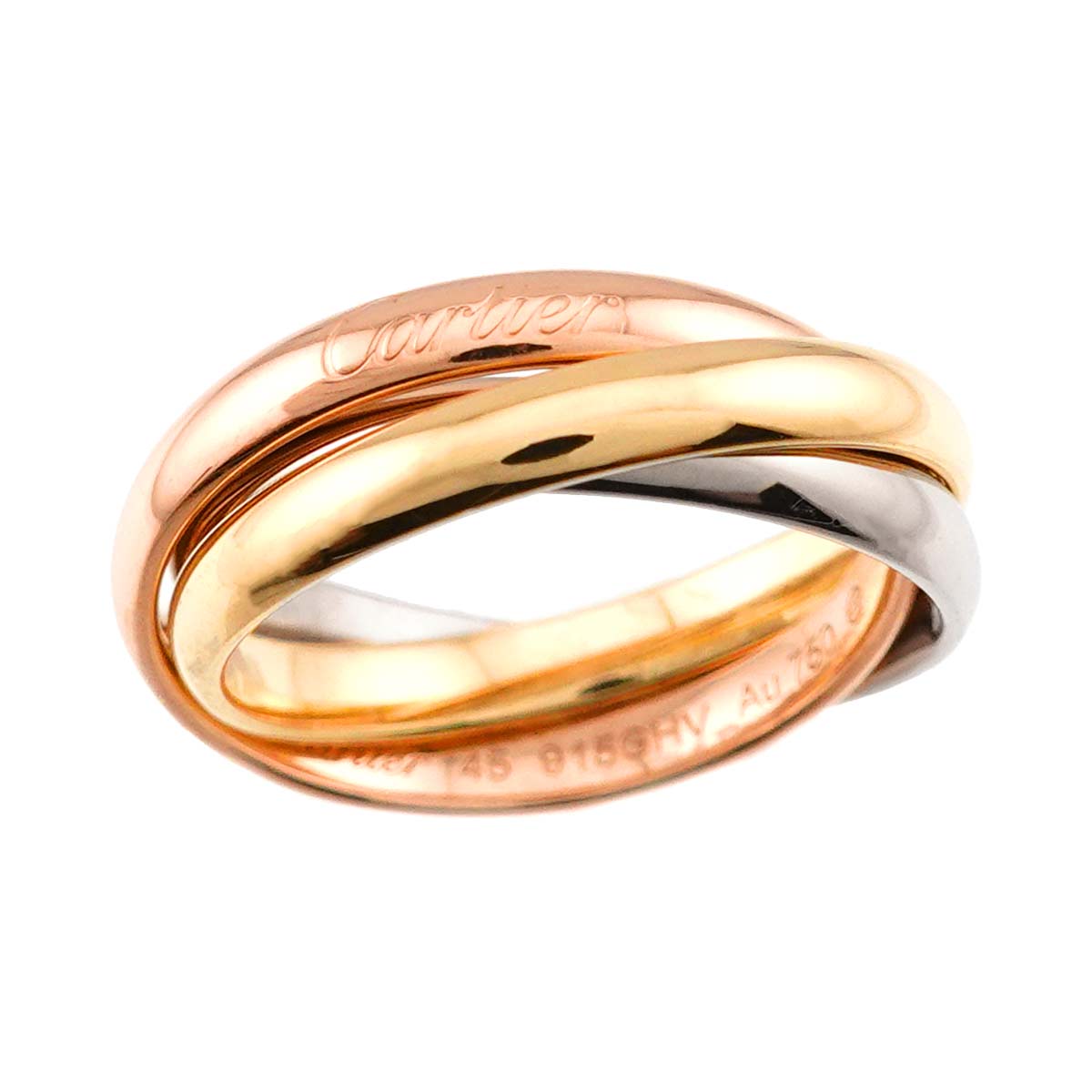 Trinity SM Ring 18K YG WG PG 750 Size45 3.25(US)