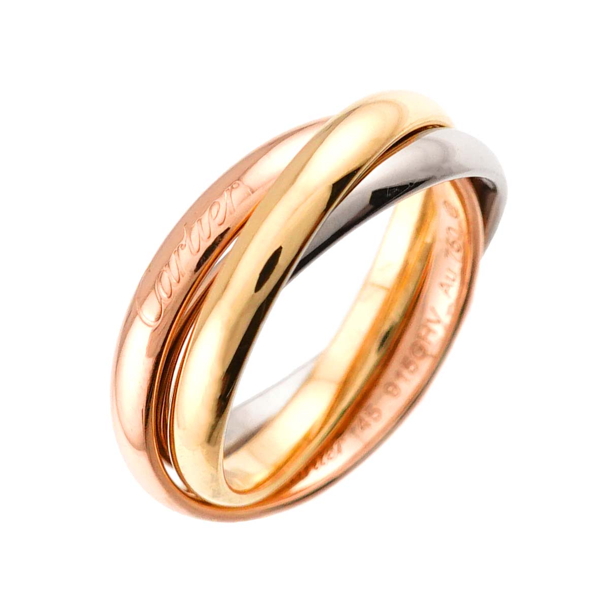 Trinity SM Ring 18K YG WG PG 750 Size45 3.25(US)