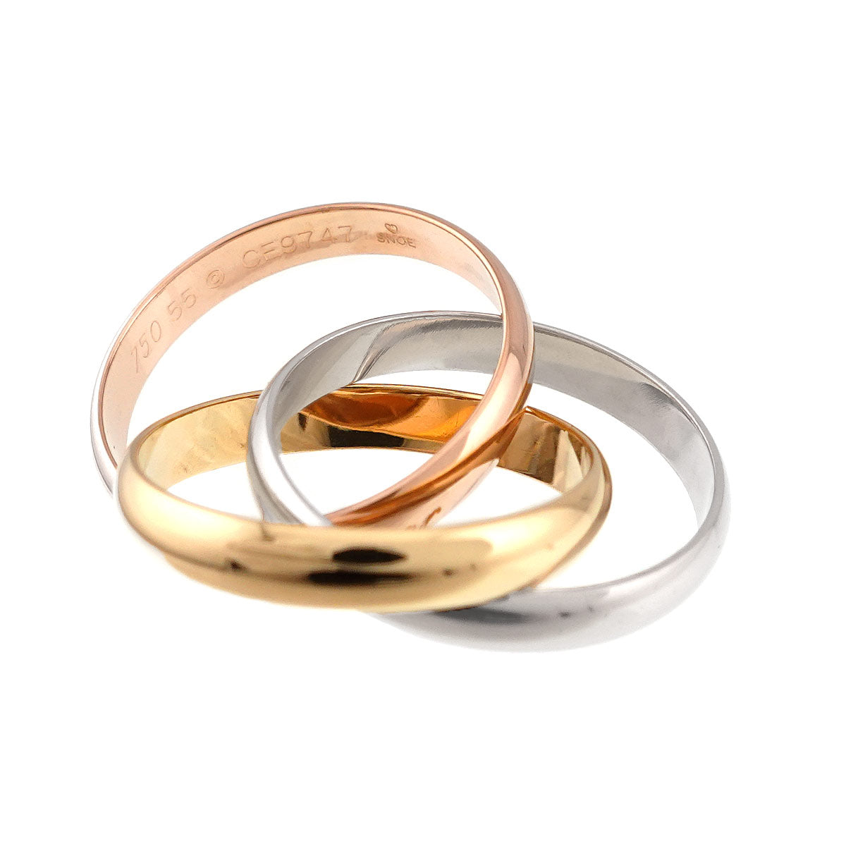 Trinity MM Ring 18K YG WG PG 750 Size55 6.75-7.25(US)