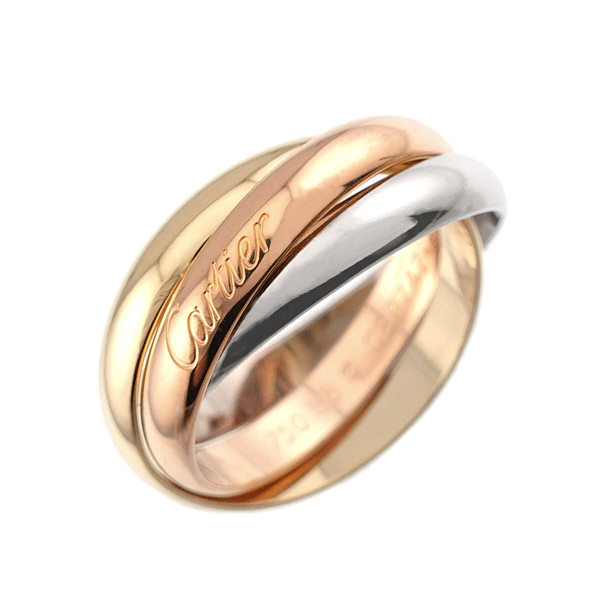 Trinity MM Ring 18K YG WG PG 750 Size55 6.75-7.25(US)