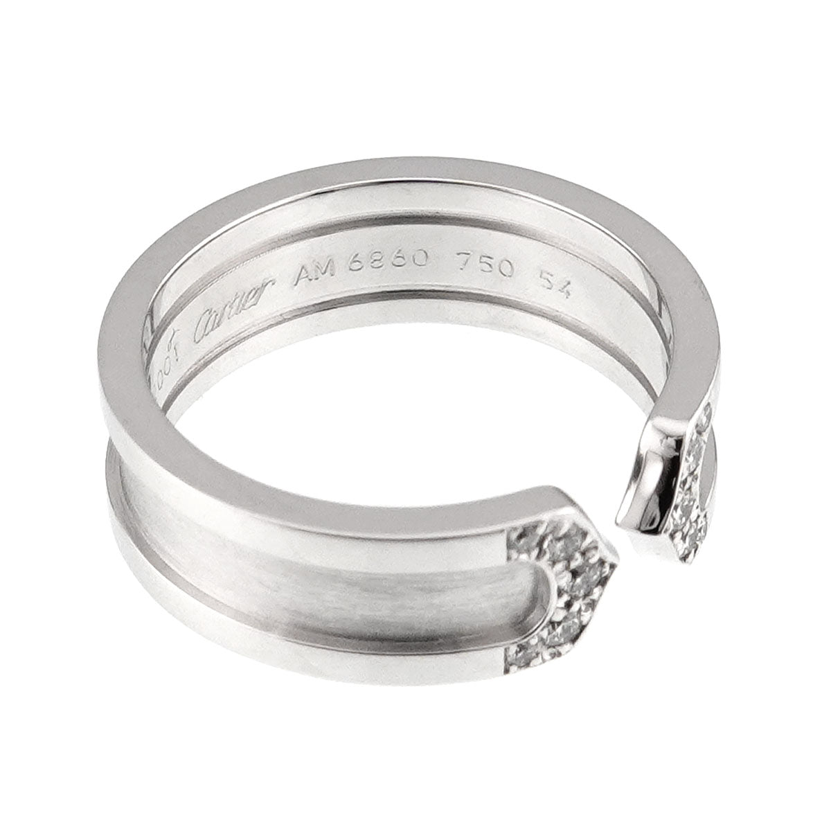 C2 Diamond SM Ring 18K WG 750 Size54 6.5-6.75(US)