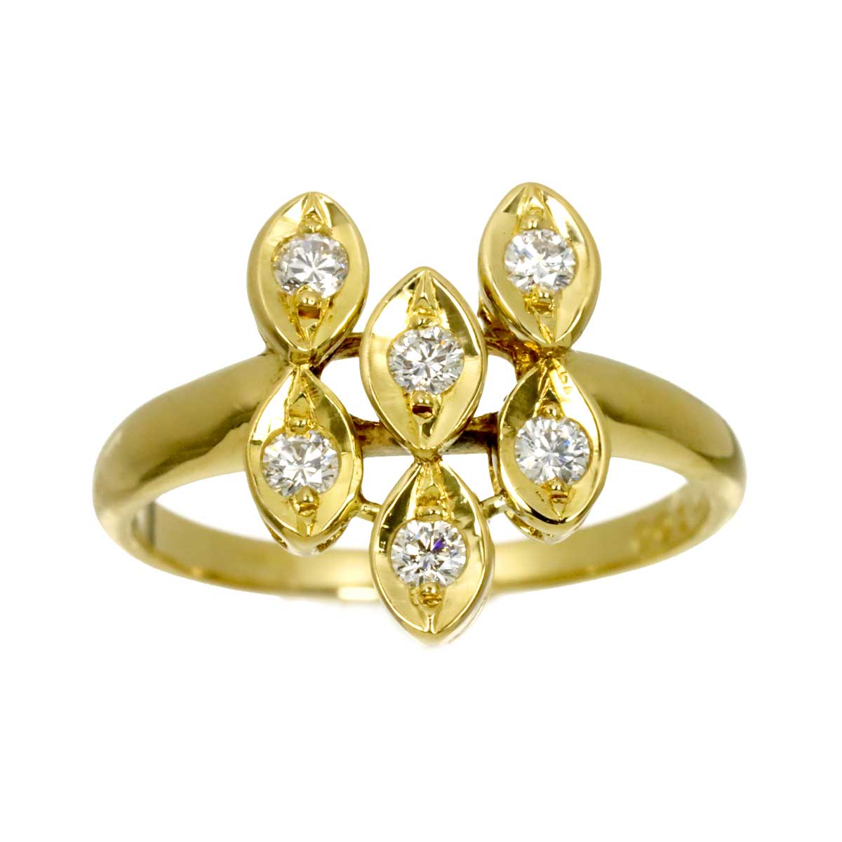 Diamond Ring 18K YG 750 size6(US)