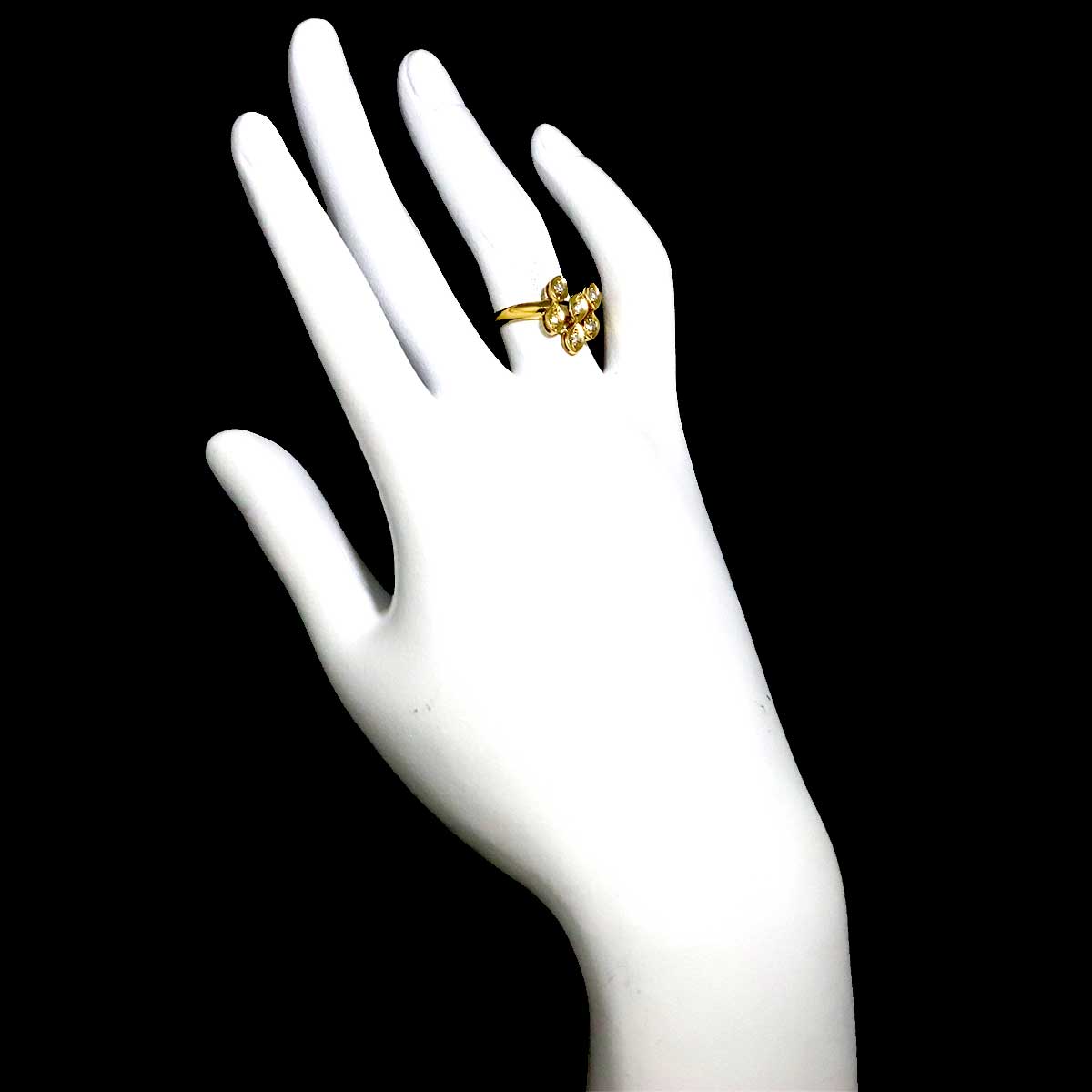 Diamond Ring 18K YG 750 size6(US)
