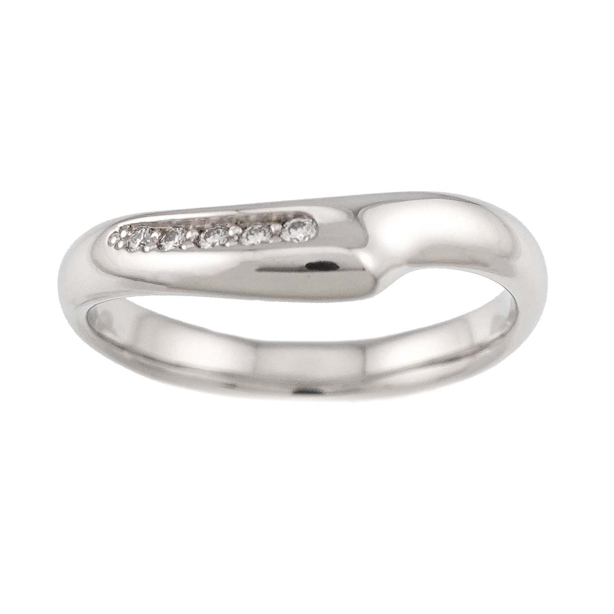 Open Heart Diamond Ring Platinum size5.75-6(US)