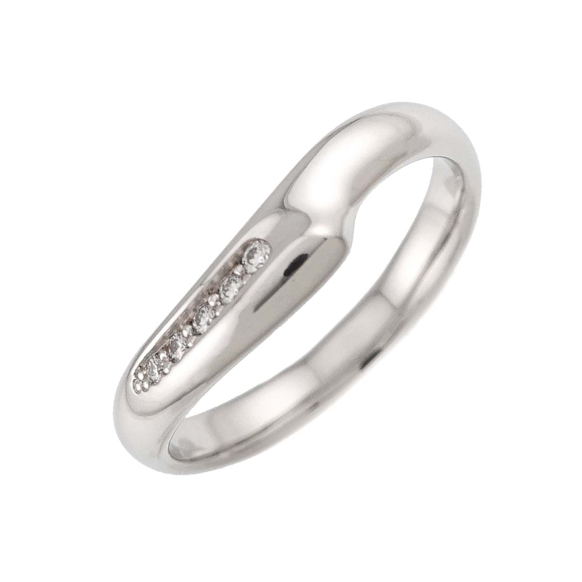 Open Heart Diamond Ring Platinum size5.75-6(US)