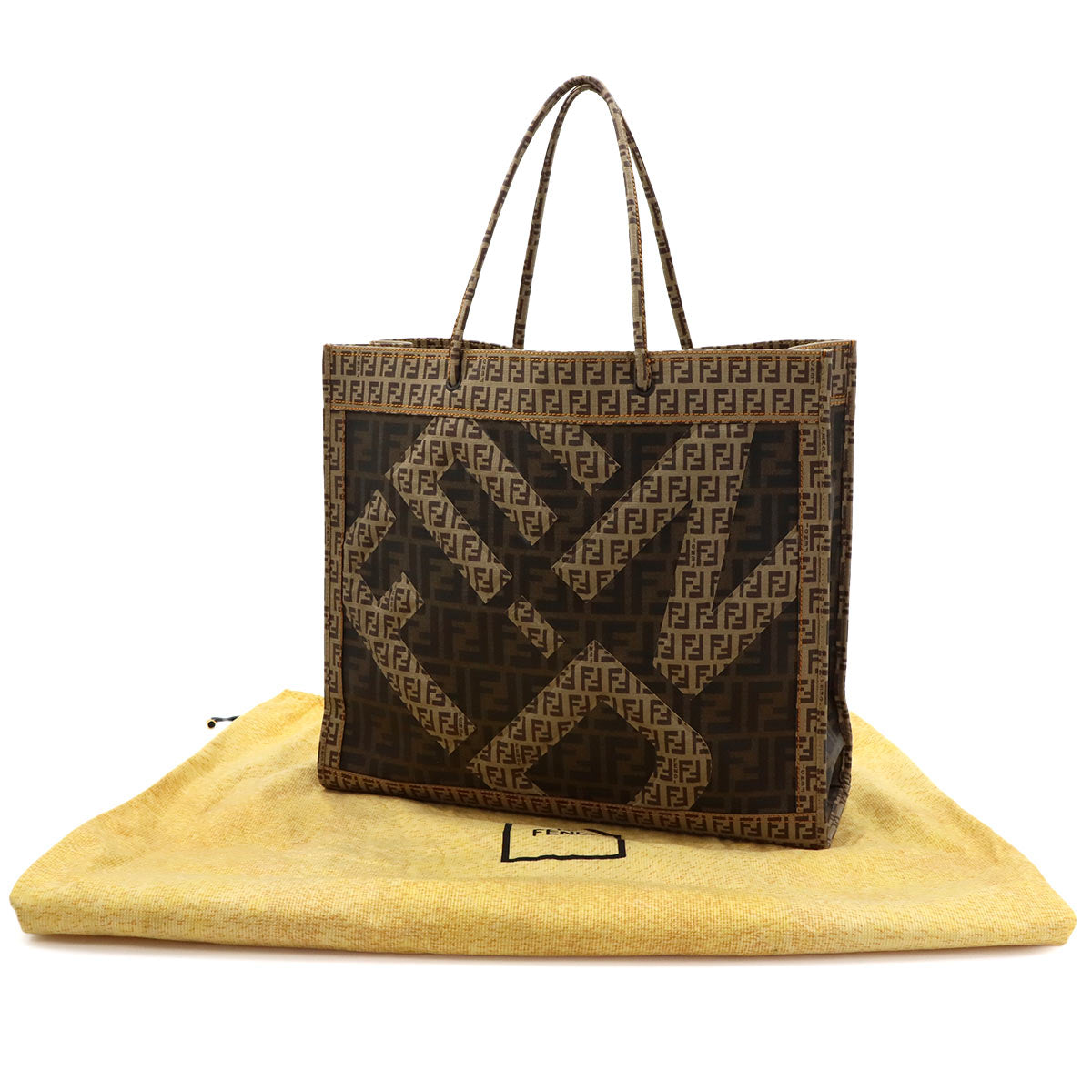 Zucca Zucchino Tote Bag PVC Brown Black 8BH184 Purse