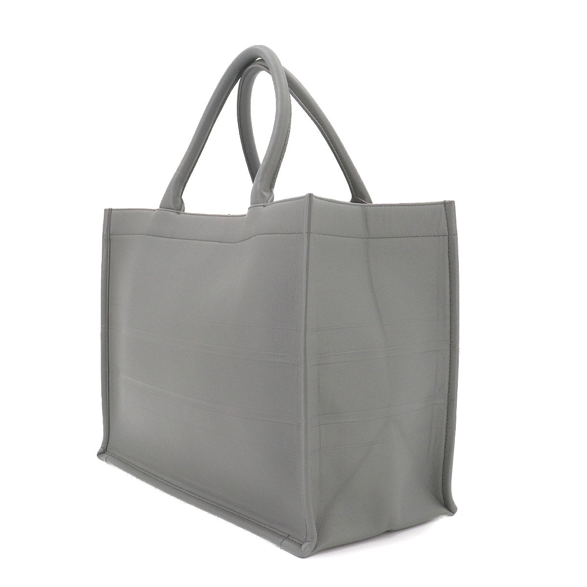 Book Tote Medium Bag Leather Gray M1296ZGSB Purse