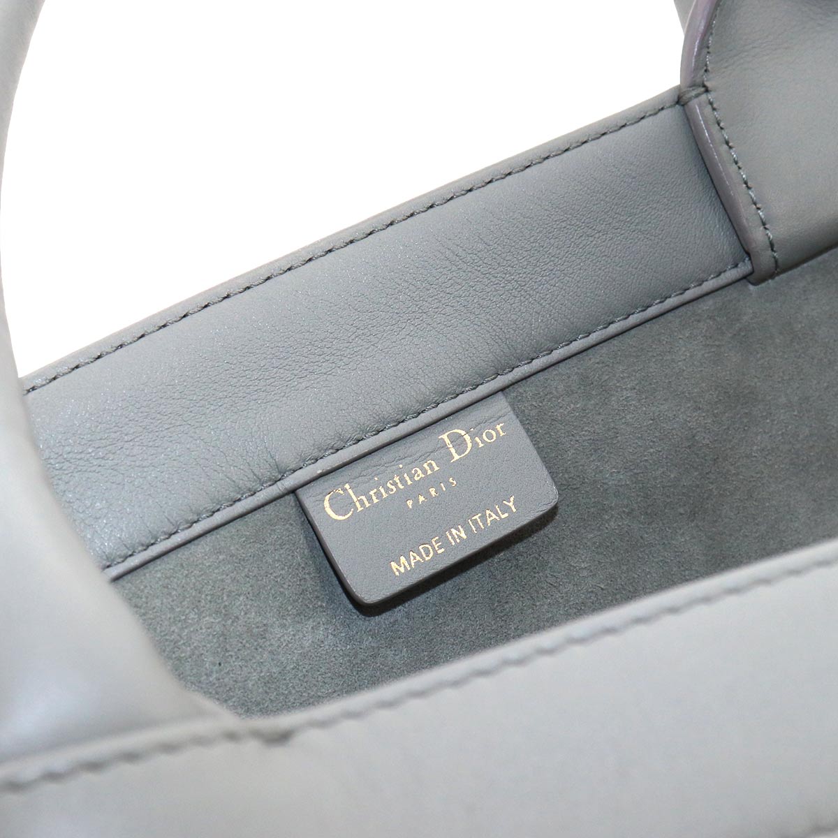 Book Tote Medium Bag Leather Gray M1296ZGSB Purse