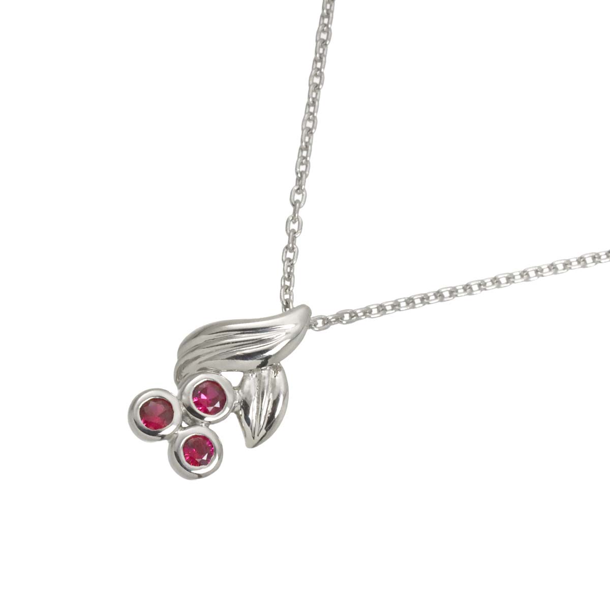 Ruby Necklace Platinum Pt