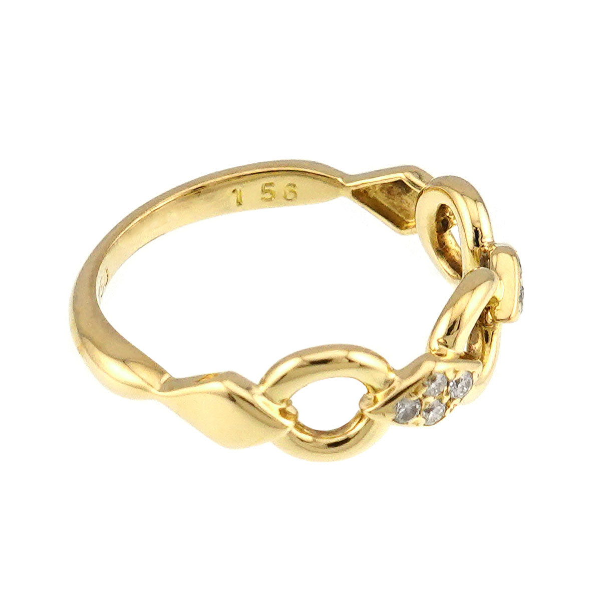Diamond Ring 18K YG 750 size4.5(US)