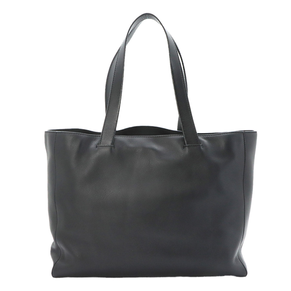 East West Shopper Tote Bag Leather Black Anagram Purse