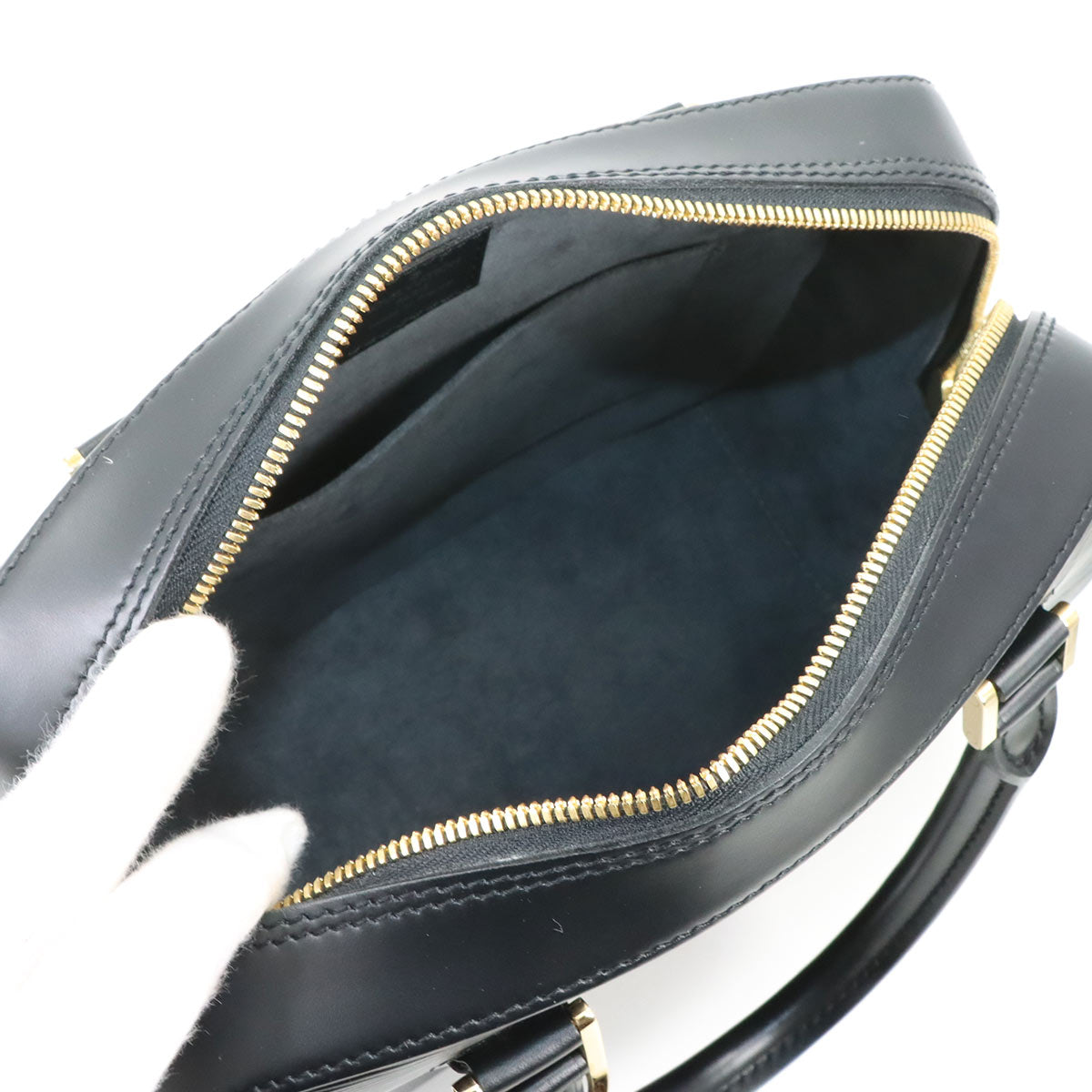 Epi Sablons Hand Bag Noir Black Leather M52042 Purse