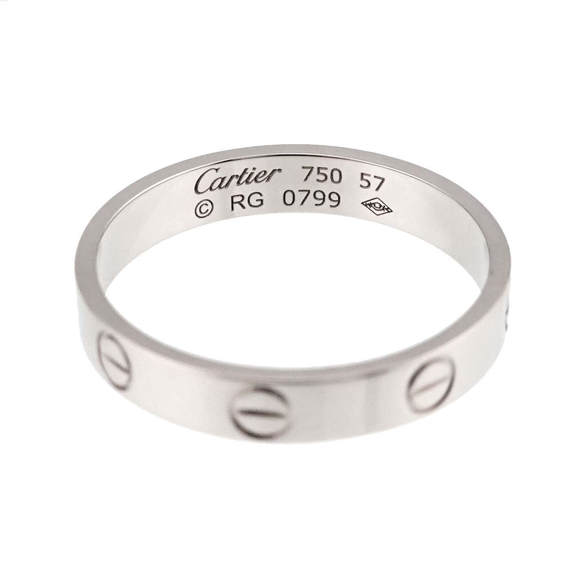 Mini Love Ring 18K White Gold 750 size57 7.5-7.75(US)