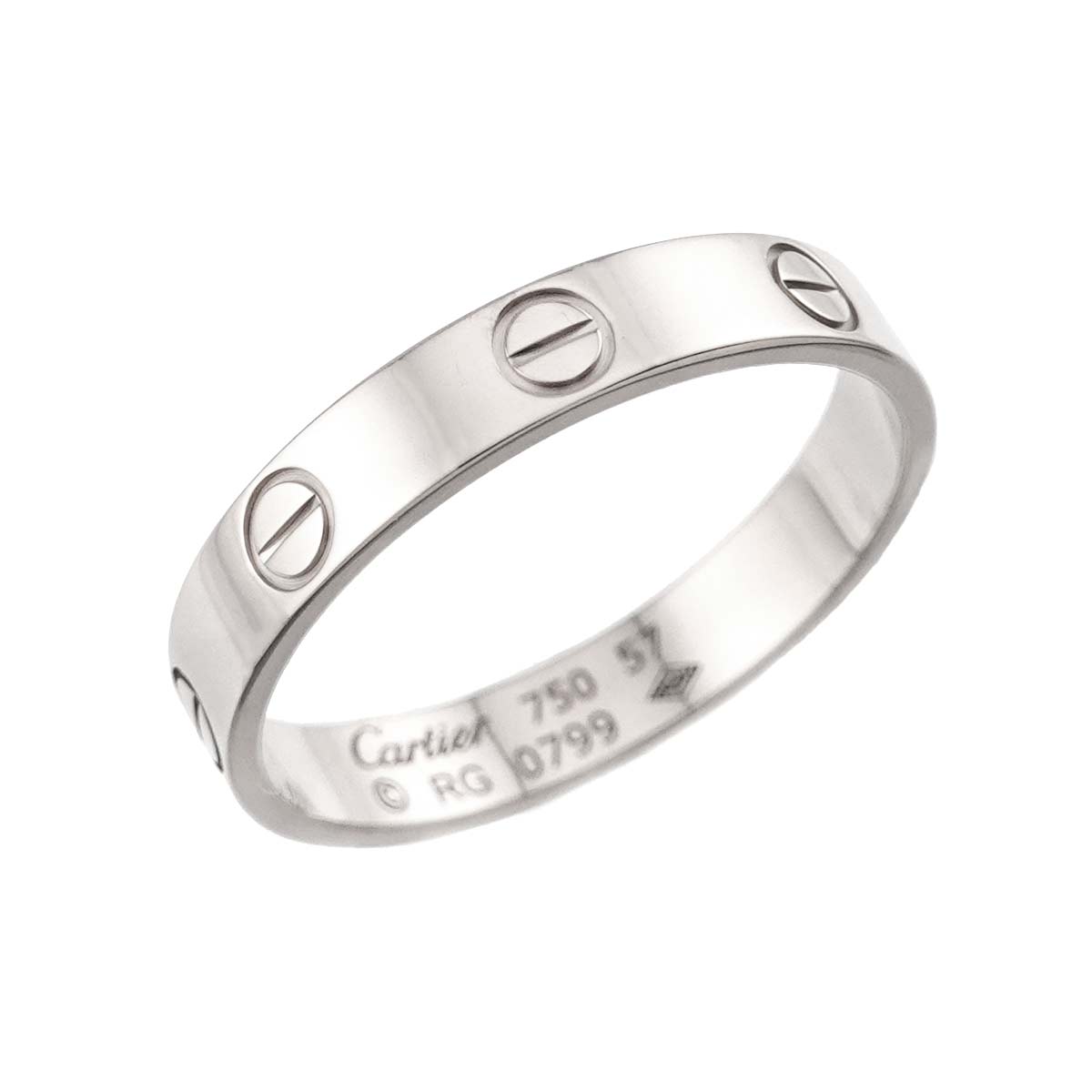 Mini Love Ring 18K White Gold 750 size57 7.5-7.75(US)