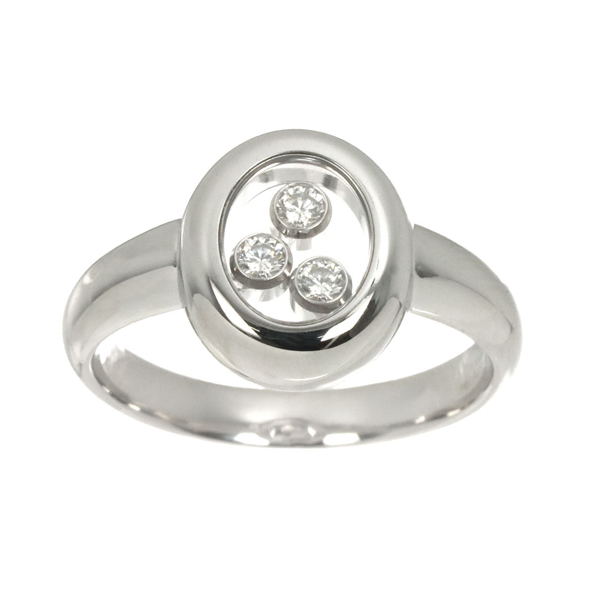 Happy Diamond Ring 18K White Gold 750 Size6(US)