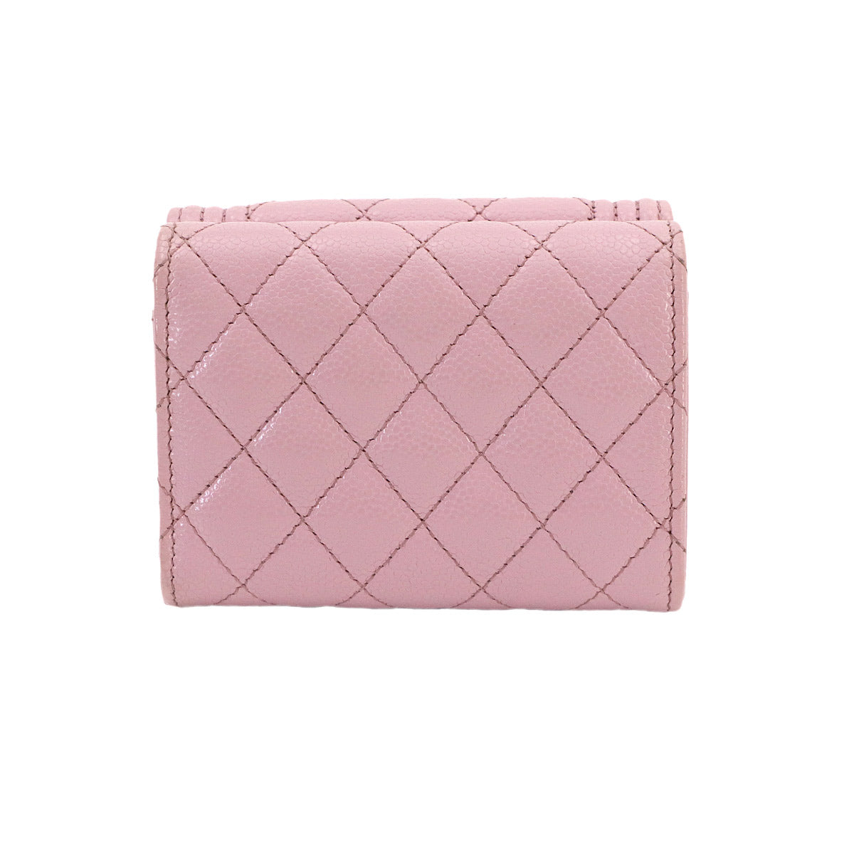 Boychanel Compact Wallet Leather Pink A84432 Purse