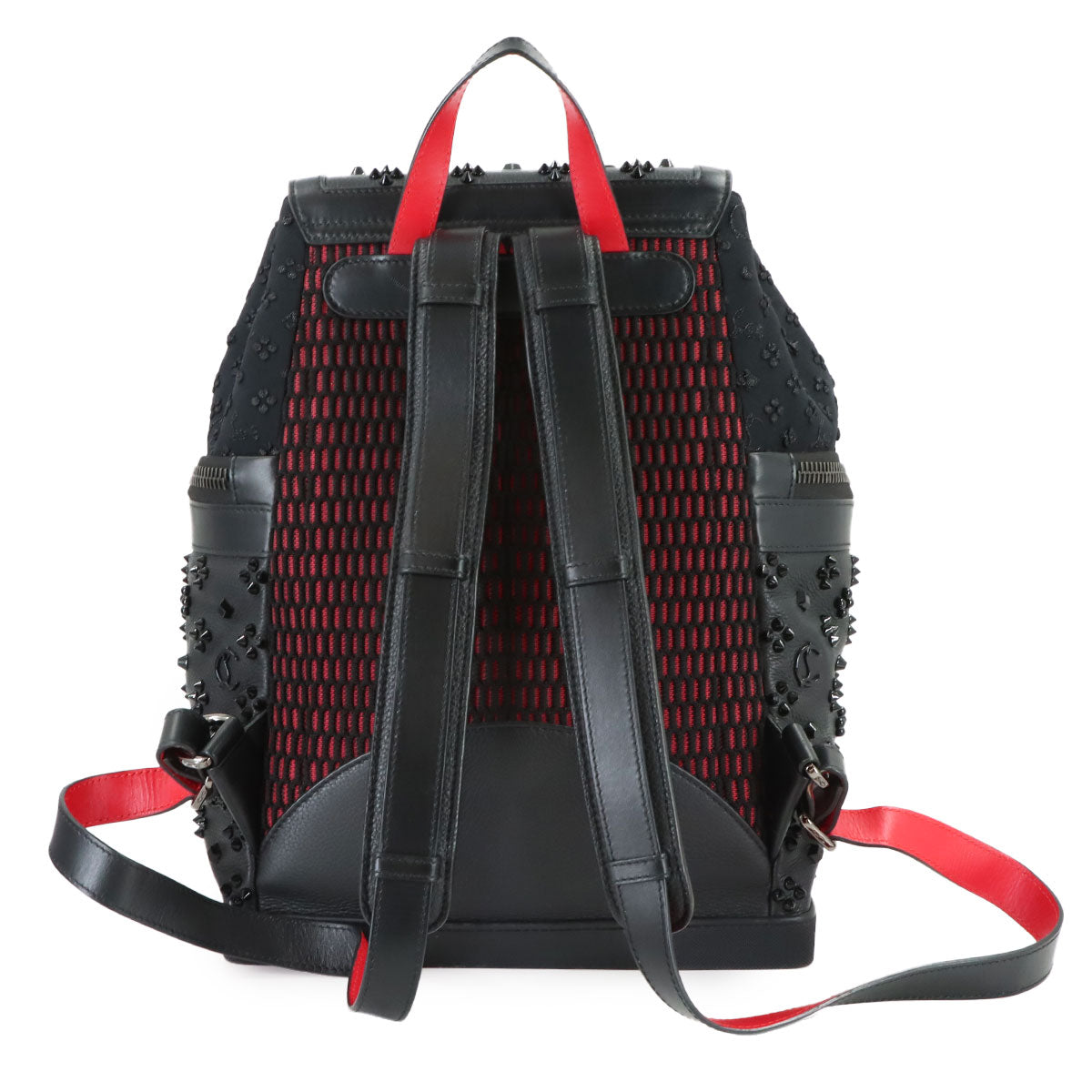 Explora funk Backpack Leather Canvas Black Red