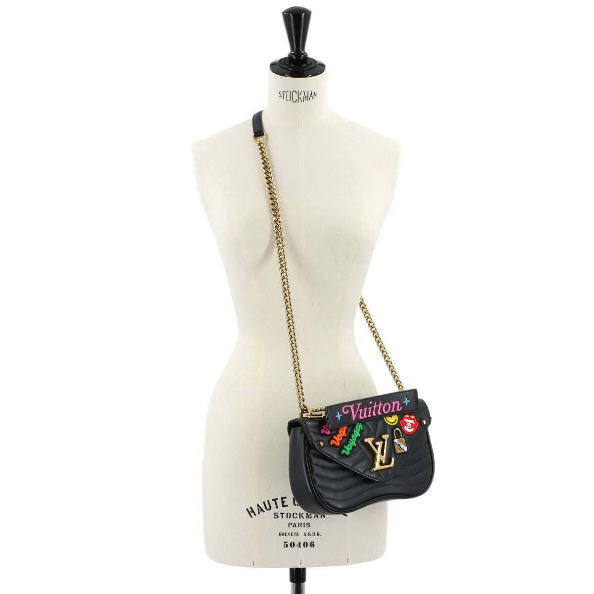 New Wave Hand Chain Shoulder Bag Leather Noir M52564