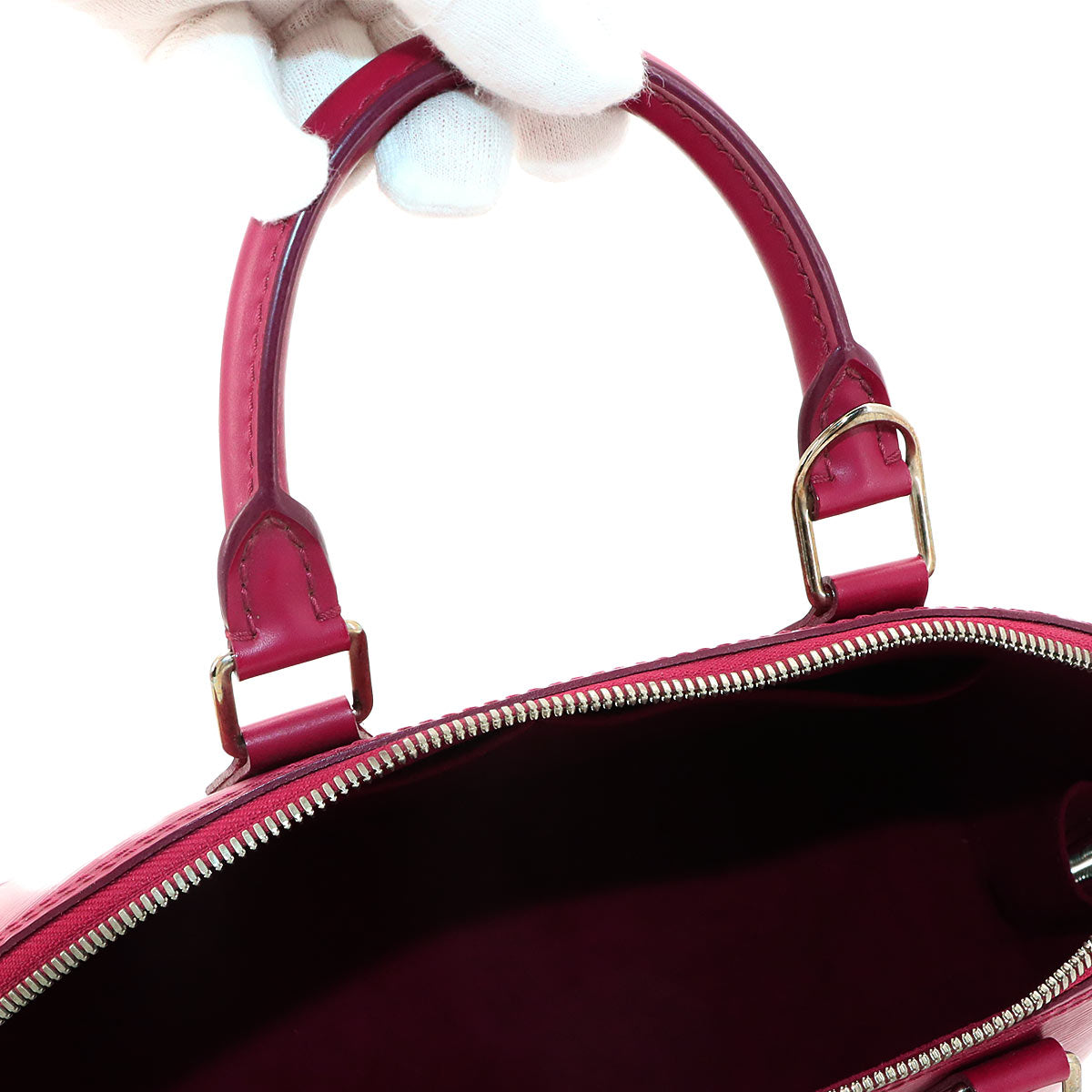 Epi Alma PM Hand Bag Leather Fuchsia M40490 Purse
