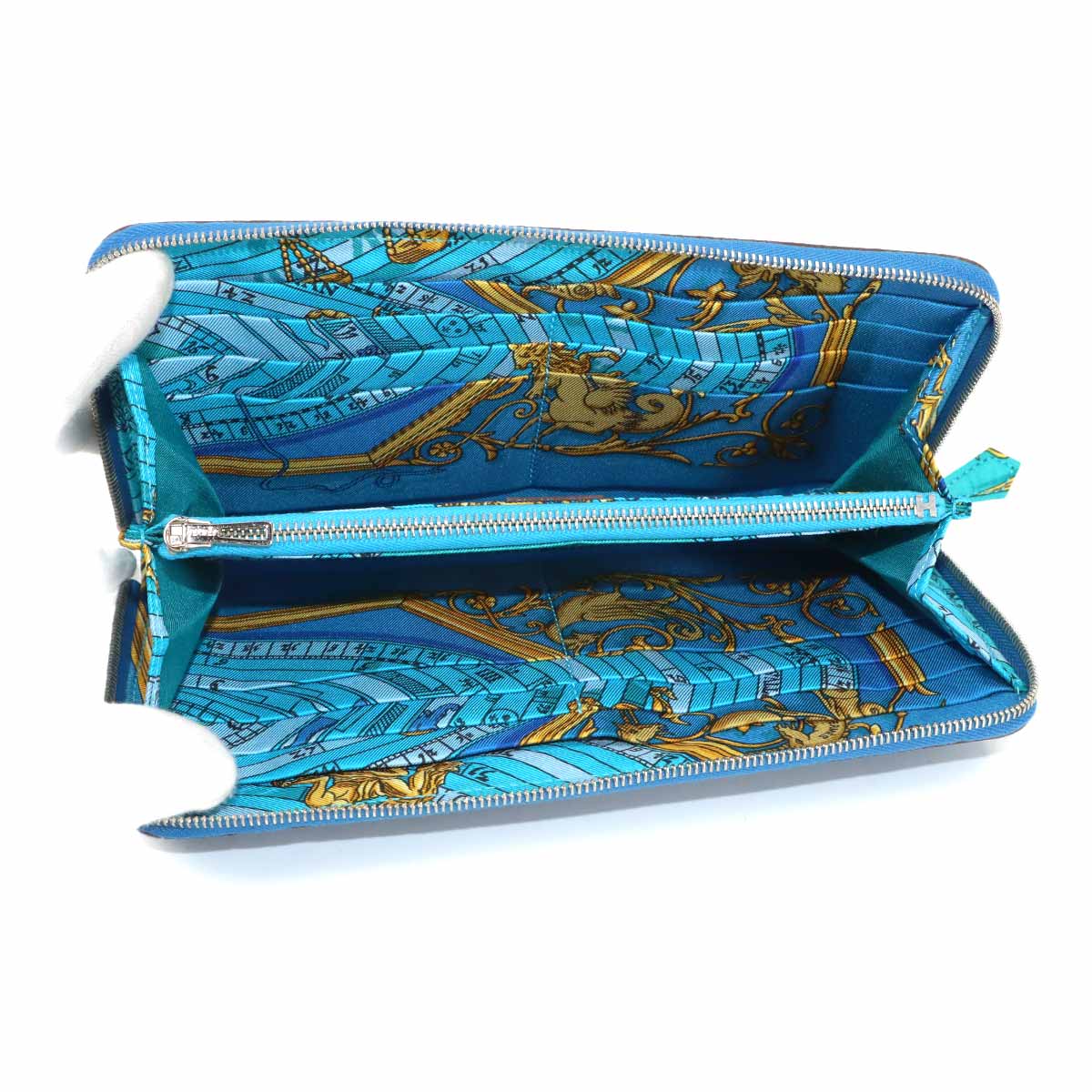 Azapp Long Silkin Long Wallet Epsom Blue Purse