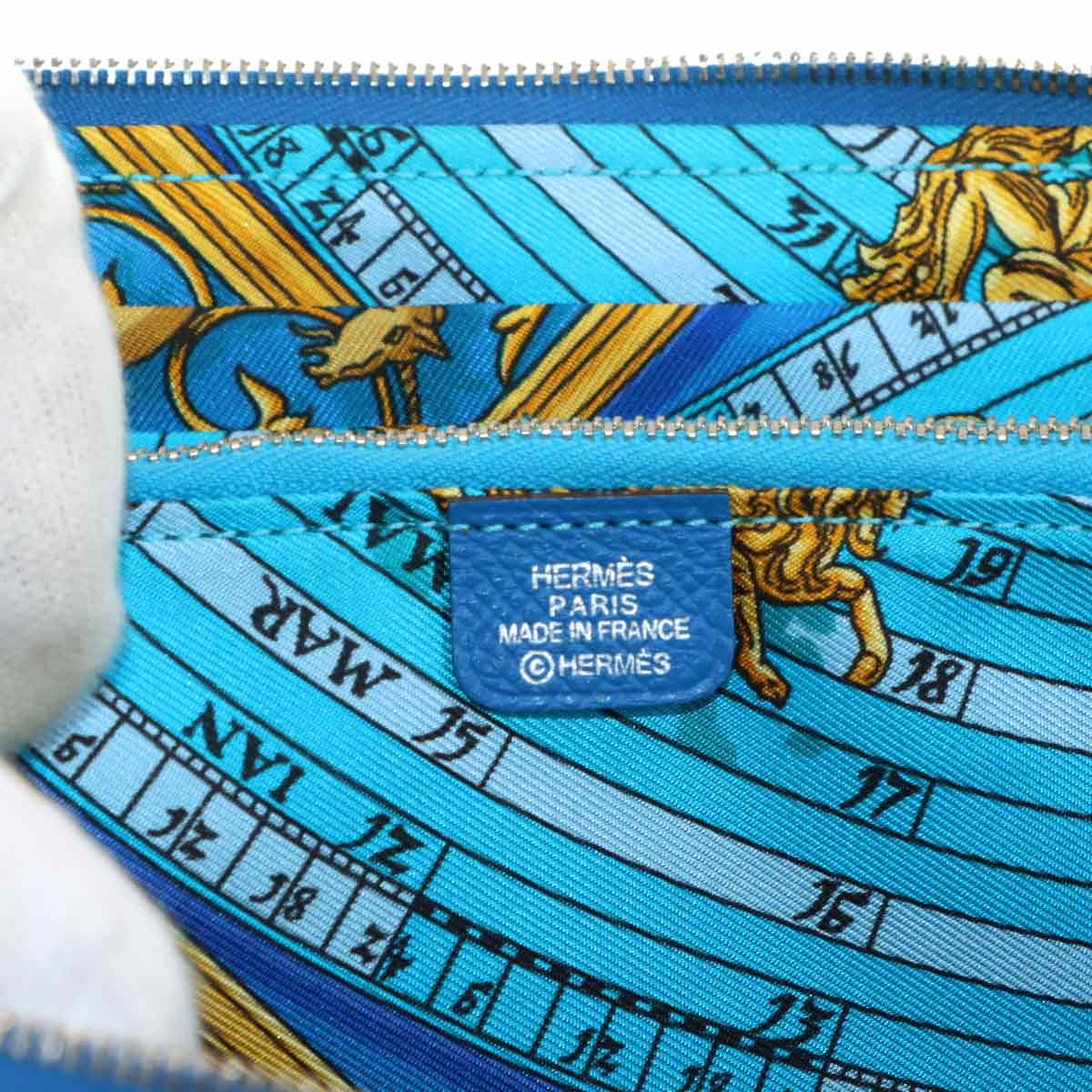 Azapp Long Silkin Long Wallet Epsom Blue Purse