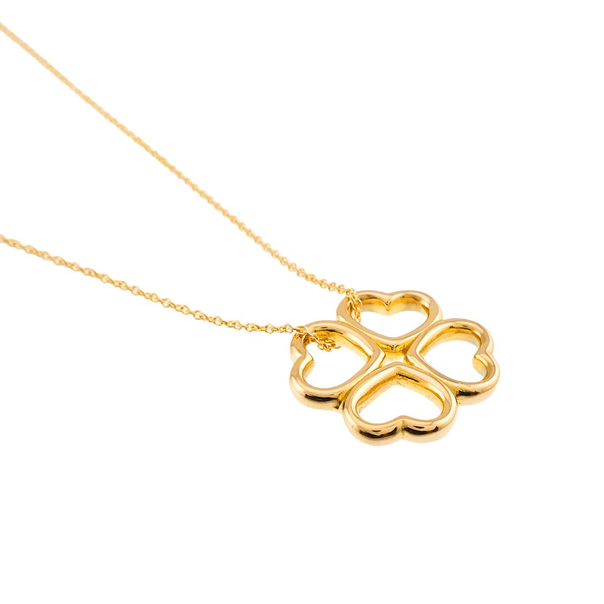 Heart Clover Necklace 18K Yellow Gold 750
