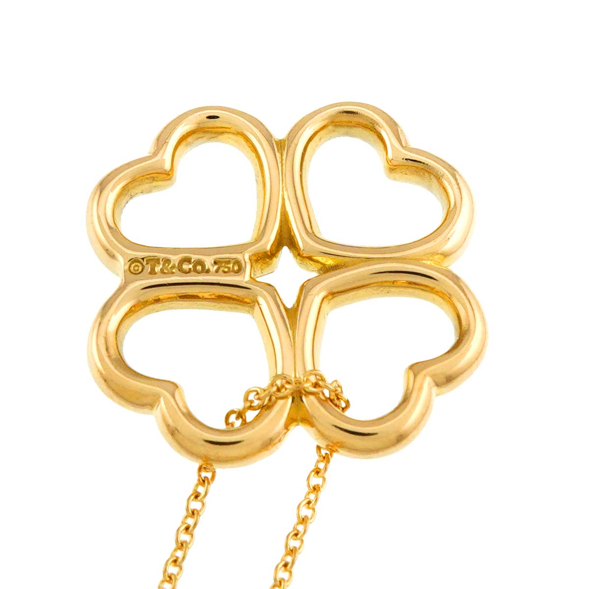 Heart Clover Necklace 18K Yellow Gold 750
