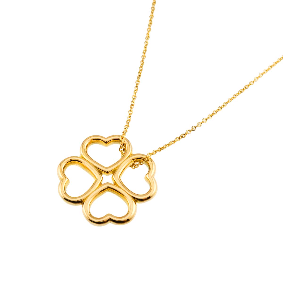 Heart Clover Necklace 18K Yellow Gold 750