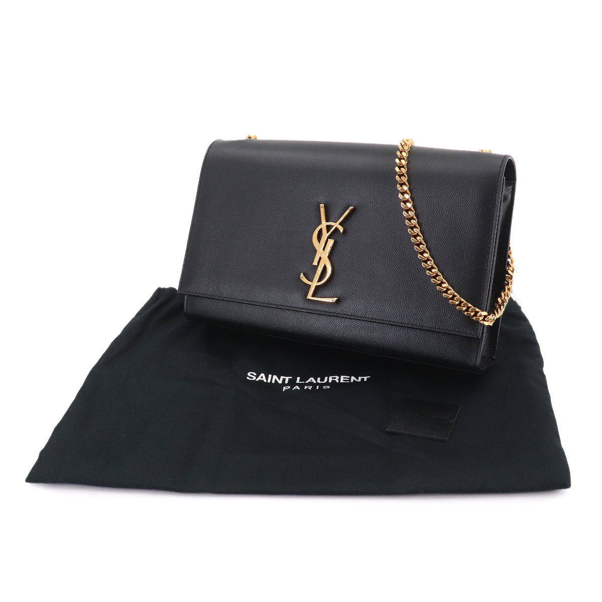 Kate Medium Chain Shoulder Bag Leather Black 364021