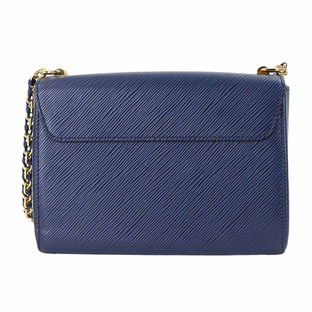 Epi Twist MM Chain Shoulder Bag Leather Navy Purse