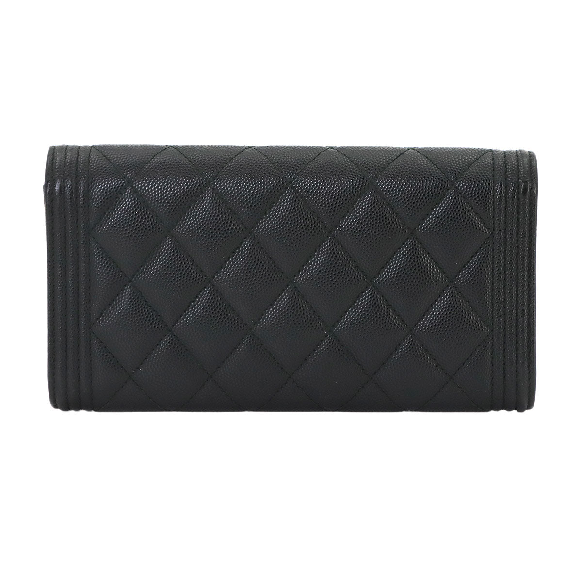 Boy chanel Matelasse Long Wallet Leather Black A80286