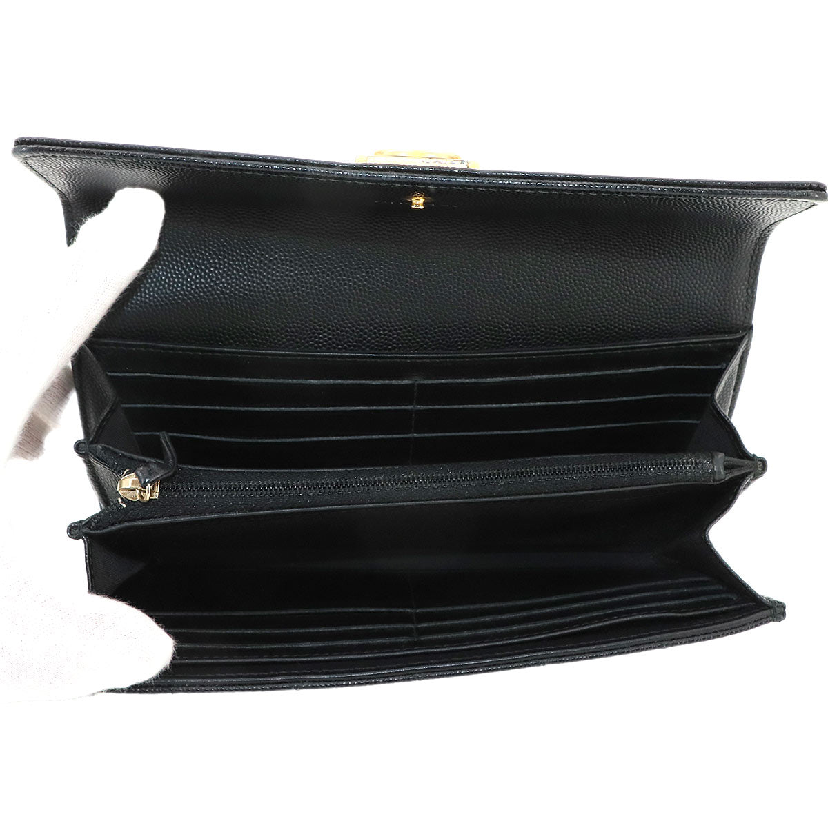 Boy chanel Matelasse Long Wallet Leather Black A80286