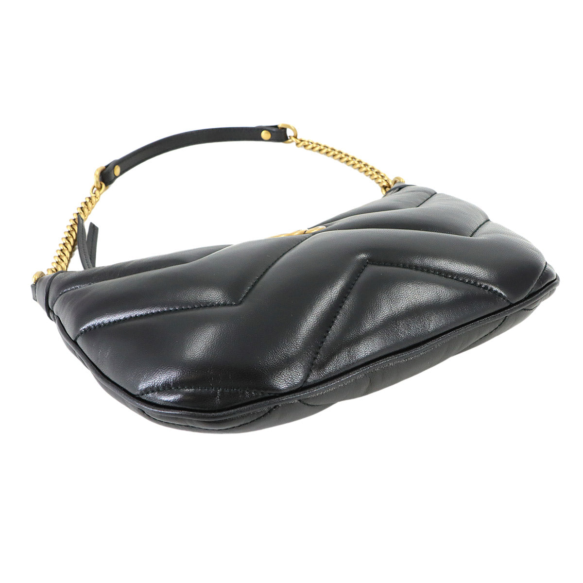 GG Marmont Small Quilting Shoulder Bag Leather Black 777263
