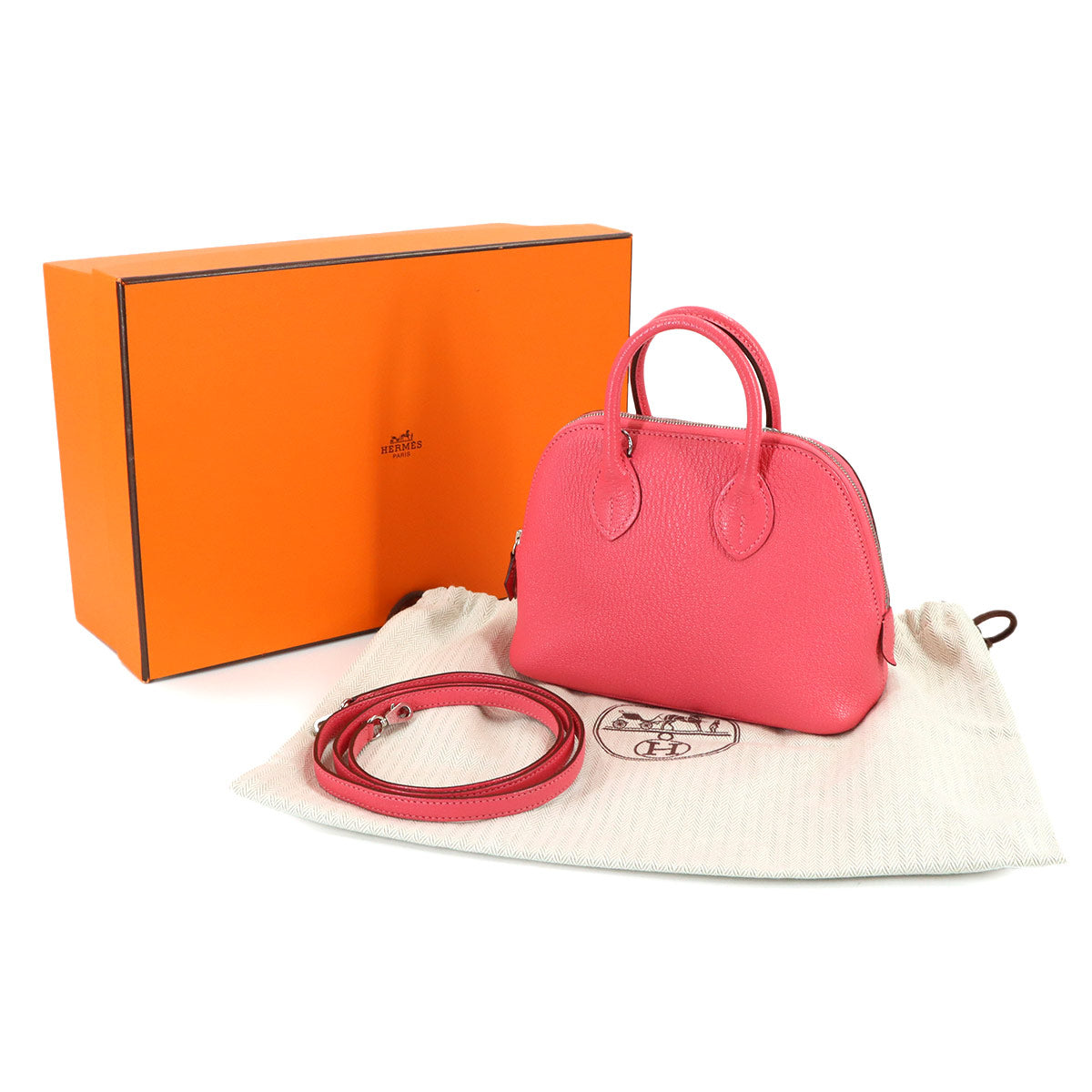 Bolide 1923 Mini Hand Shoulder Bag Chevre Mysore Rose Lipstick