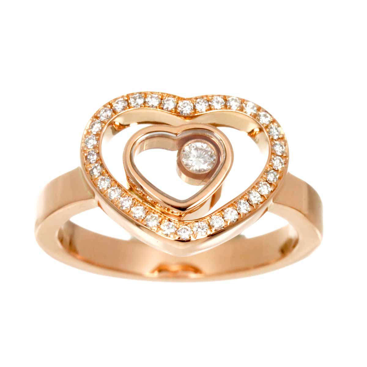 Happy Diamond Ring 18K PG 750 Size4(US)