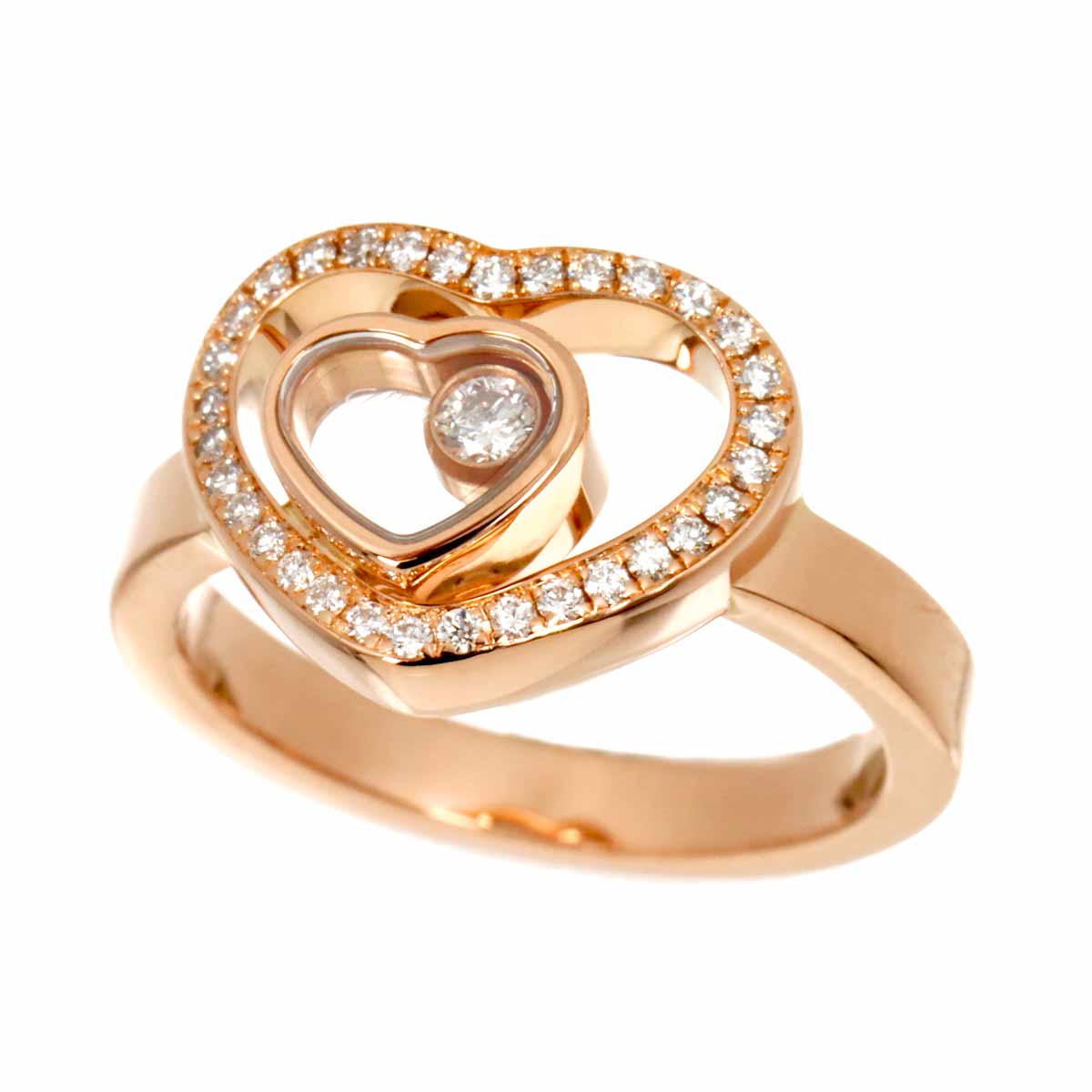 Happy Diamond Ring 18K PG 750 Size4(US)