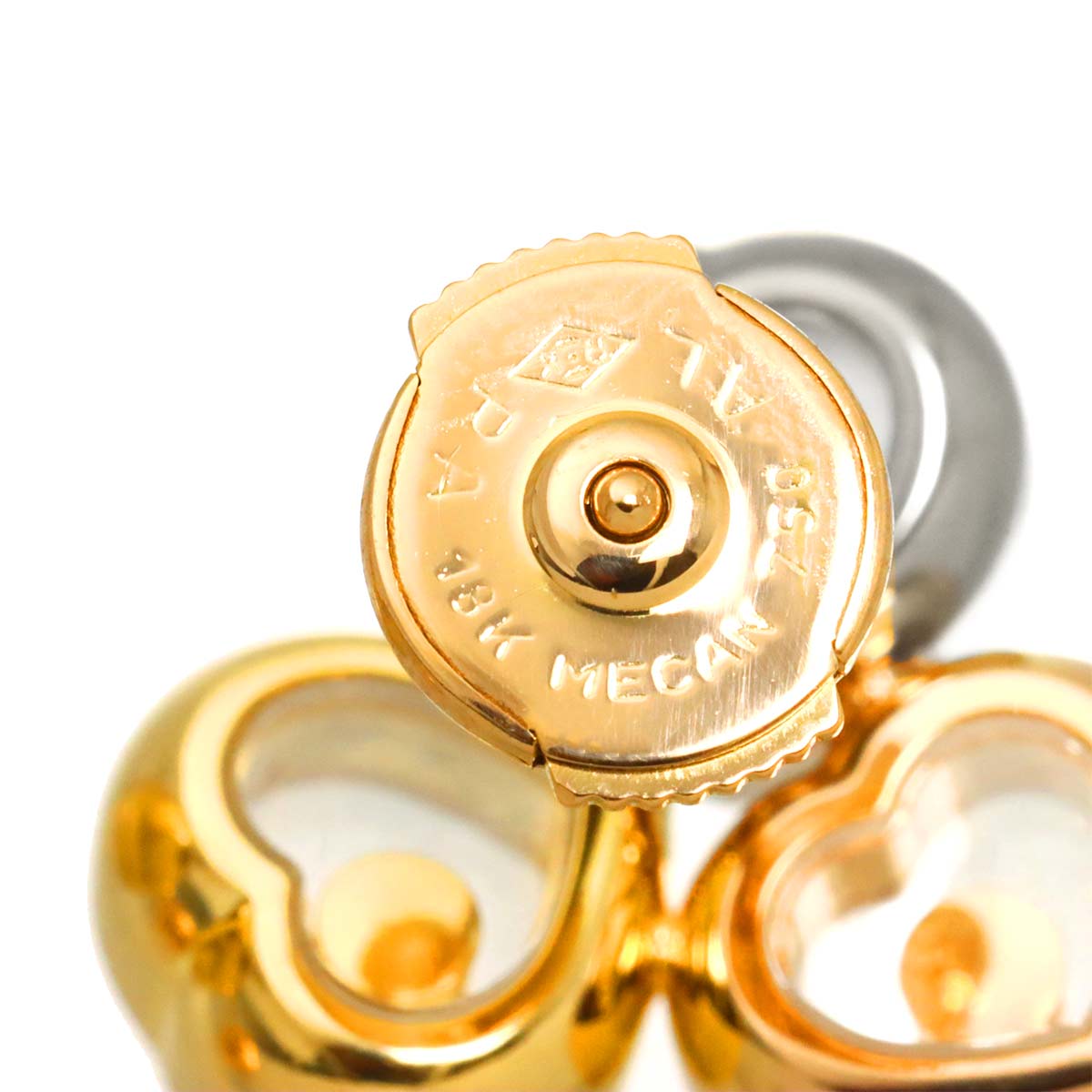 Happy Diamond Heart Earrings Pierced 18K PG YG WG 750