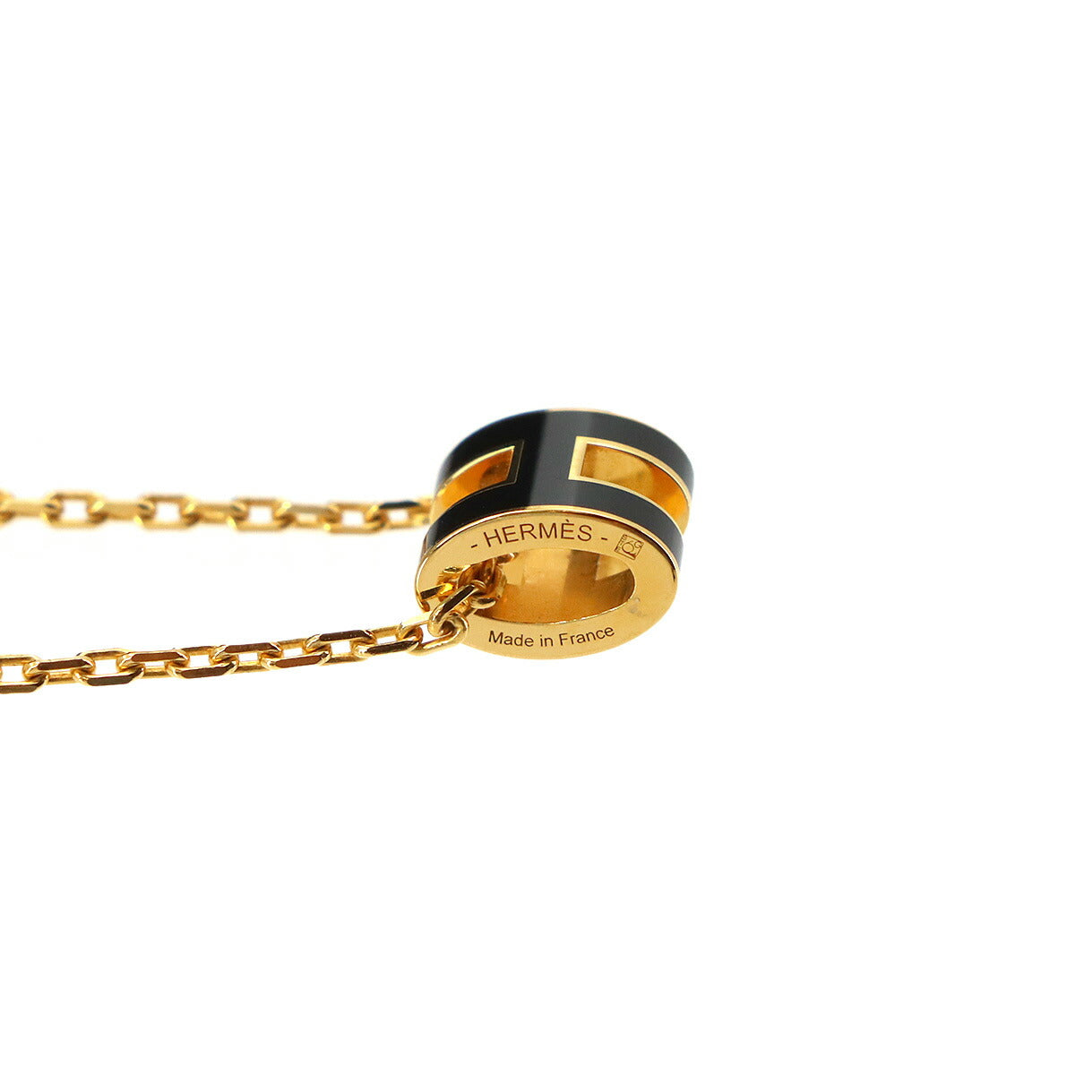 Mini Pop H Chain Necklace Black Gold Accessory