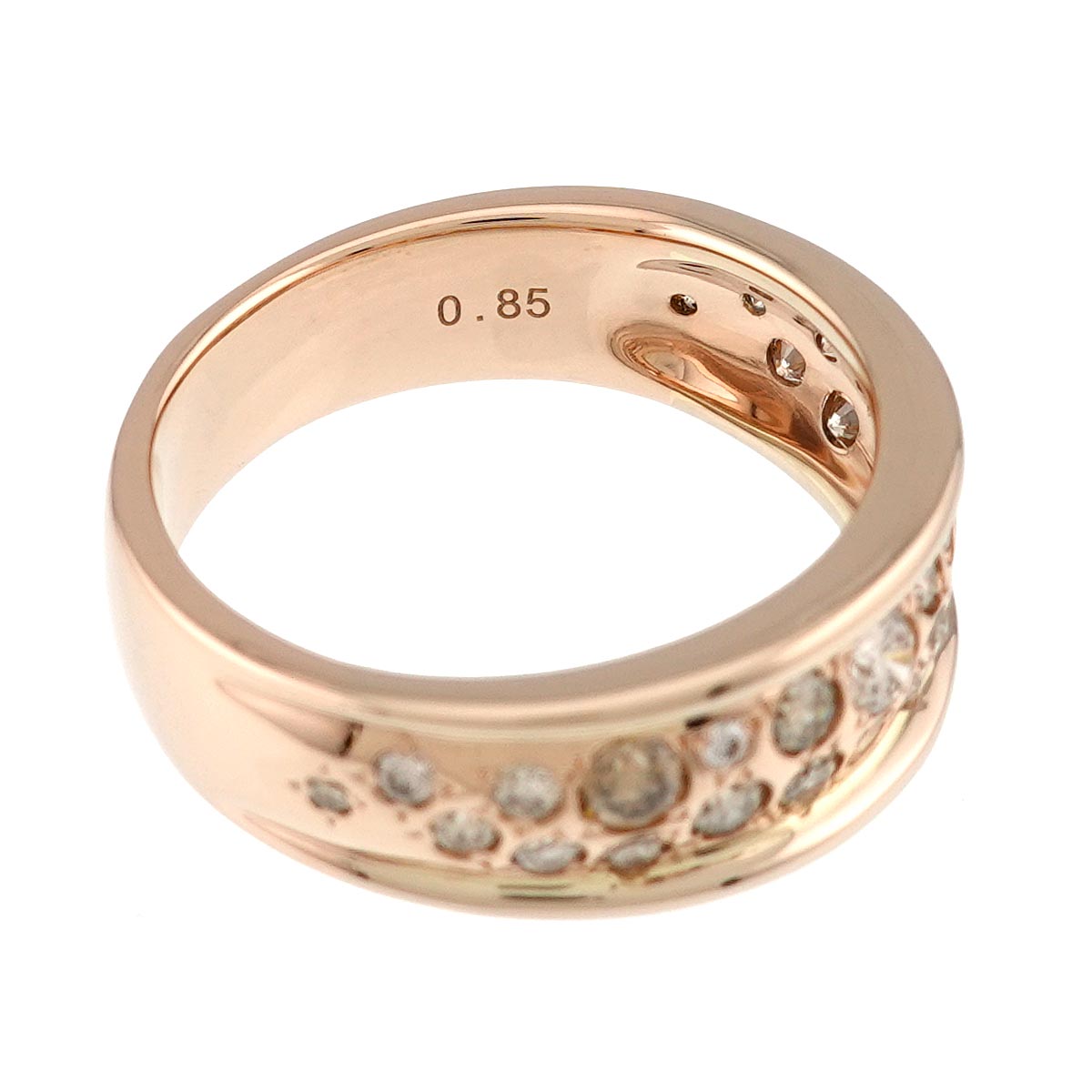 Diamond 0.85ct Ring 18K Pink Gold 750 size7.5(US)