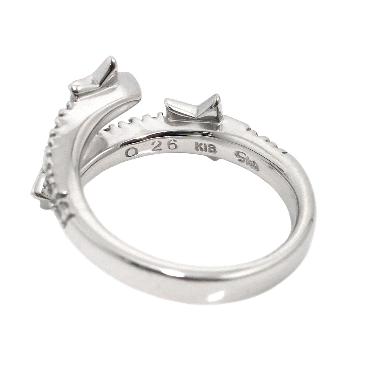 Diamond 0.26ct Ring 18K WG 750 Size3-3.25(US)