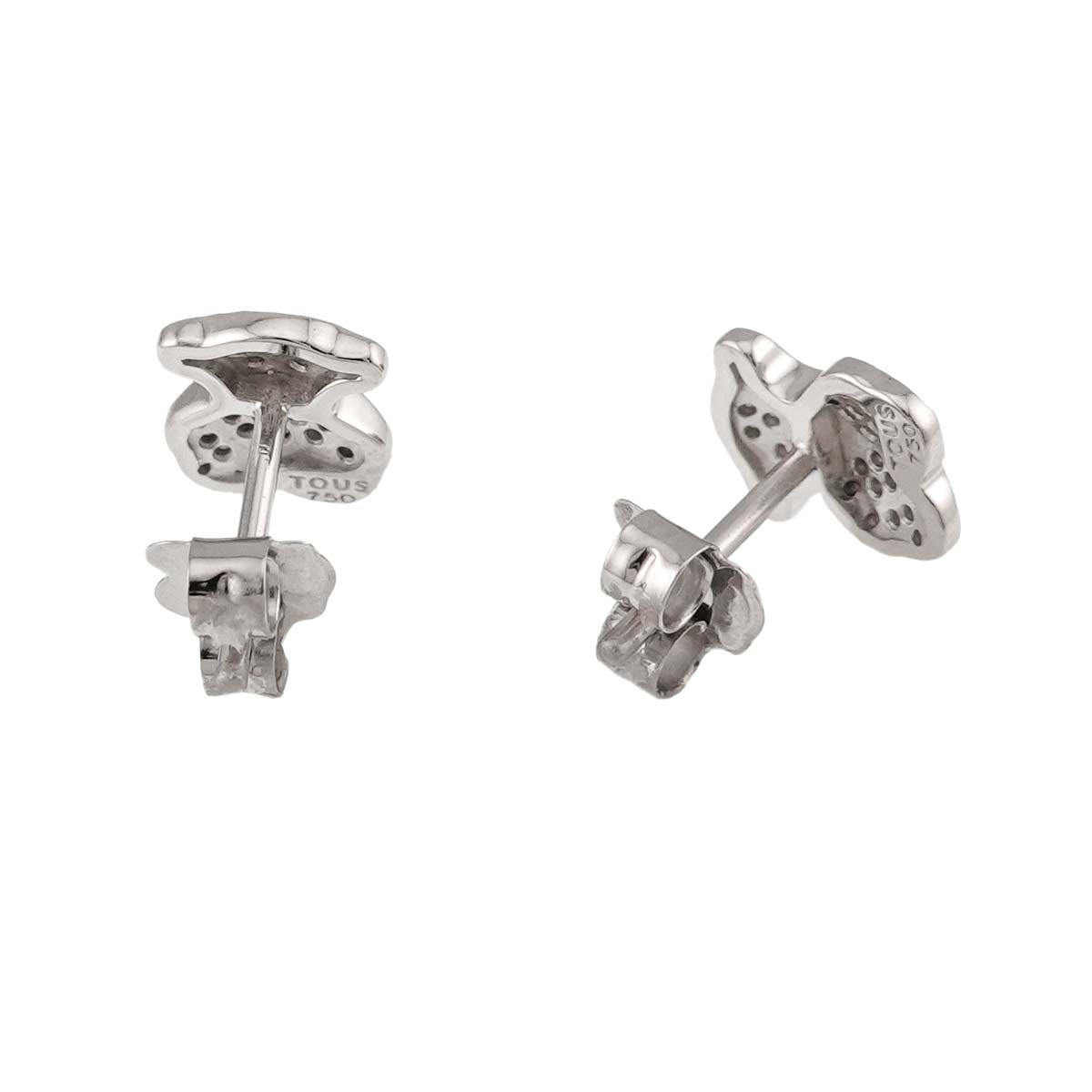Diamond Earrings Pierced 18K WG 750