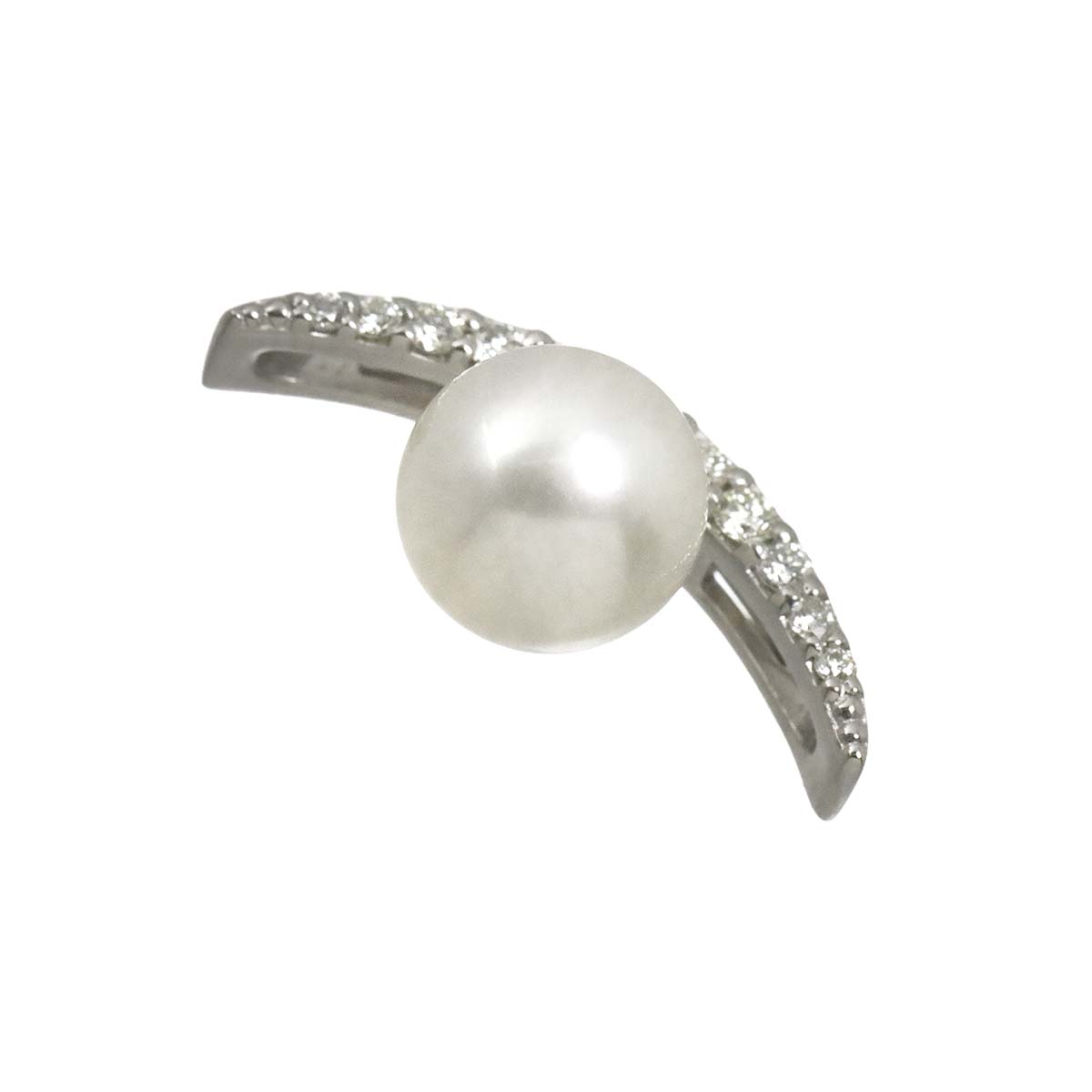 Akoya pearl 7.7mm Diamond 0.15ct Pendant Top Pt