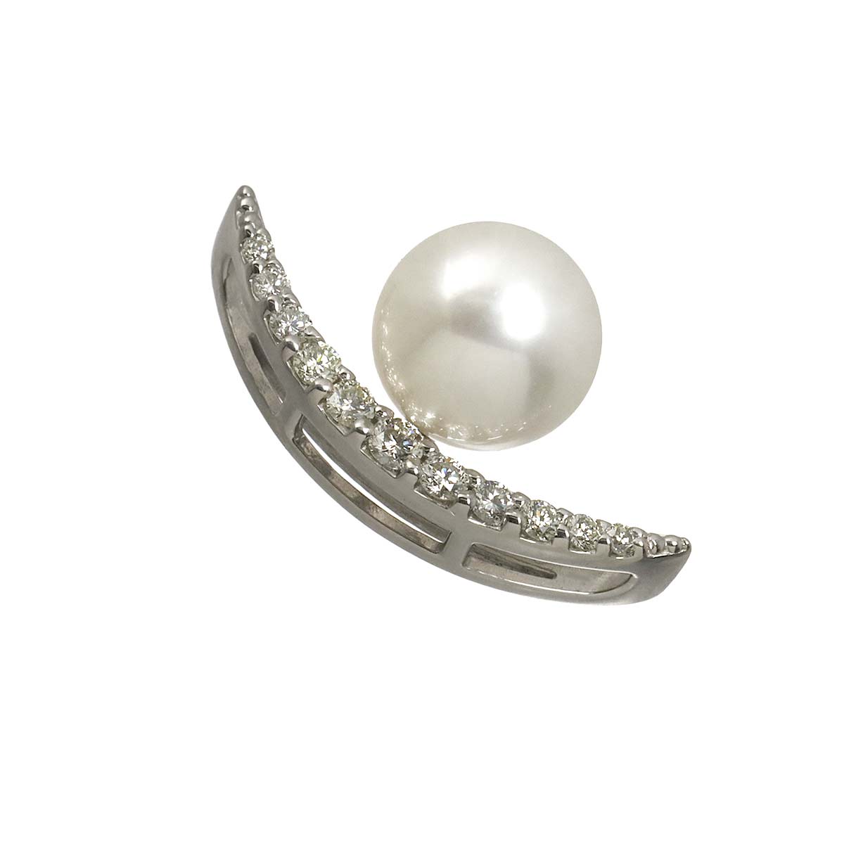 Akoya pearl 7.7mm Diamond 0.15ct Pendant Top Pt
