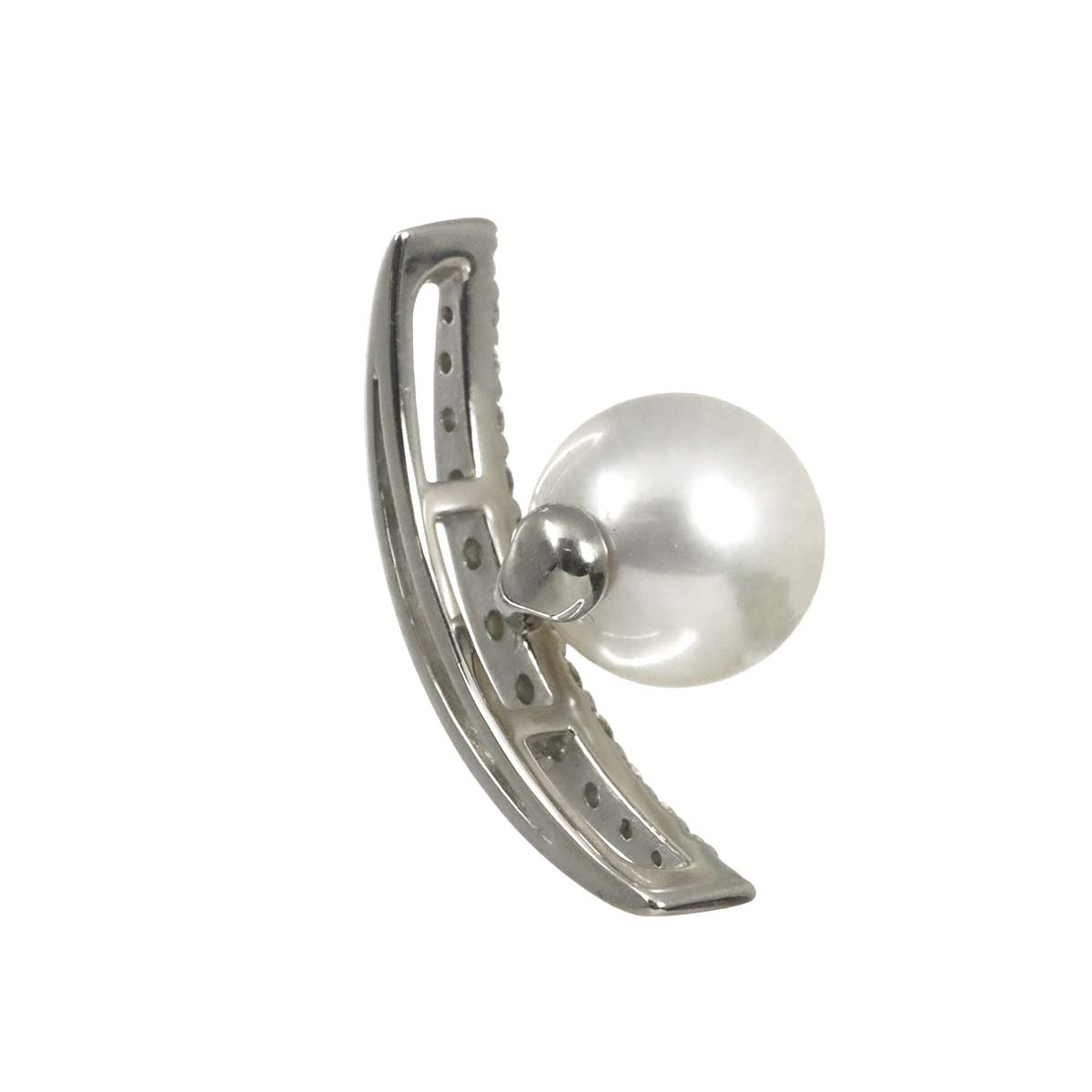 Akoya pearl 7.7mm Diamond 0.15ct Pendant Top Pt